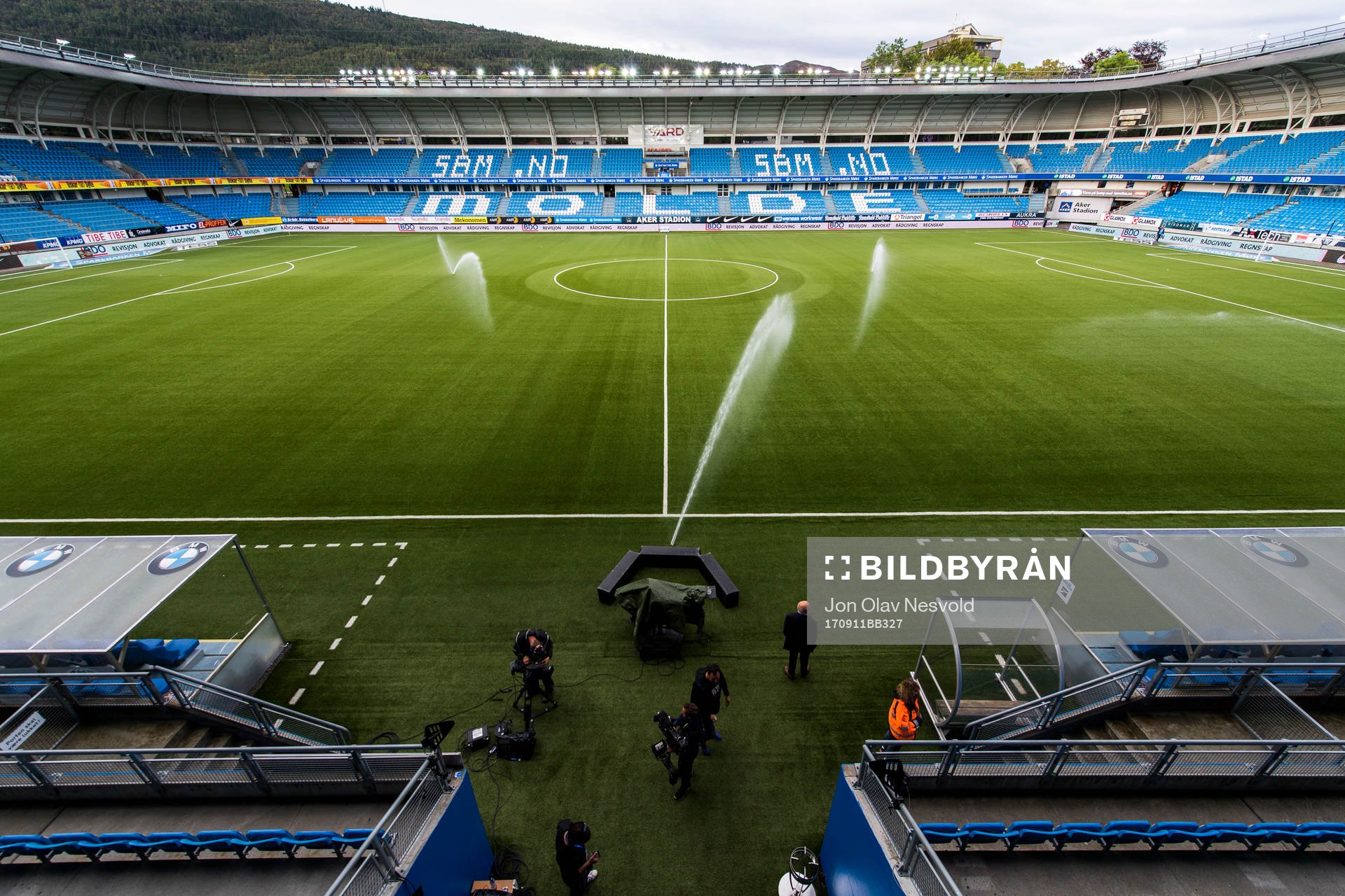 General interior view of Aker stadion ahead of the Eliteserien match between Molde and Odd on September 11, 2017 in Molde.