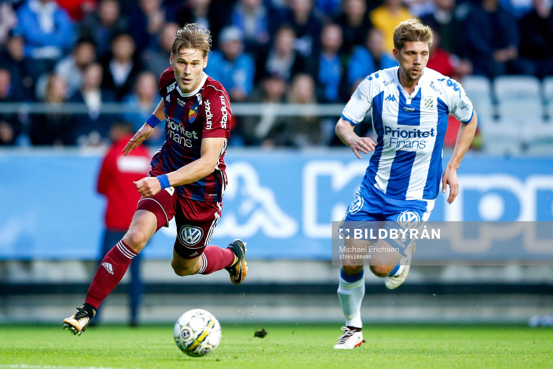 Djurgårdens Felix Beijmo och IFK Göteborgs Mikael Boman