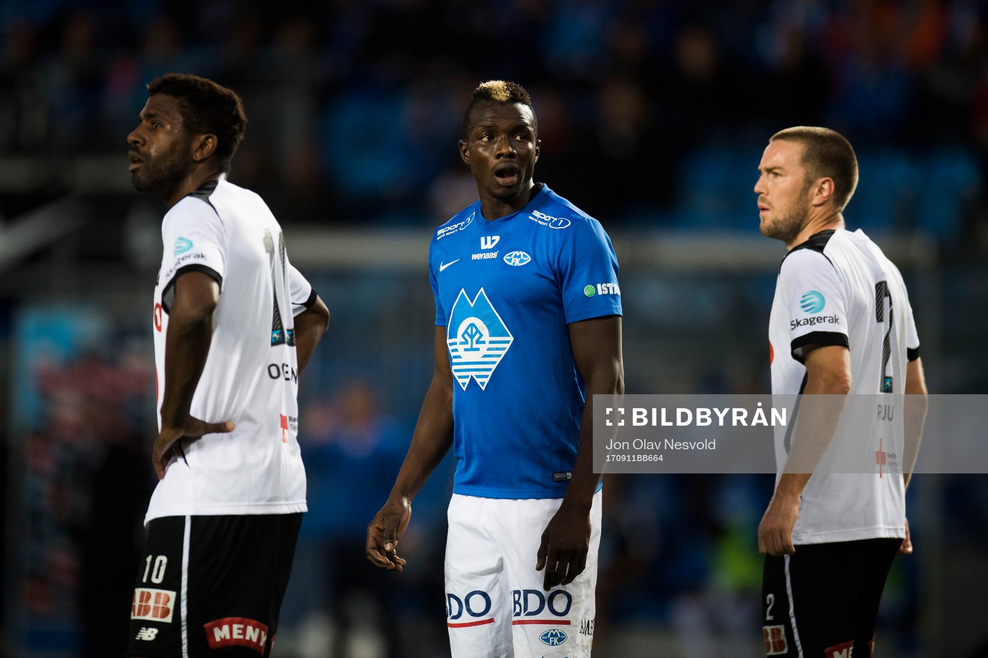 Olivier Occean of Odd, Babacar Sarr of Molde and Espen Ruud