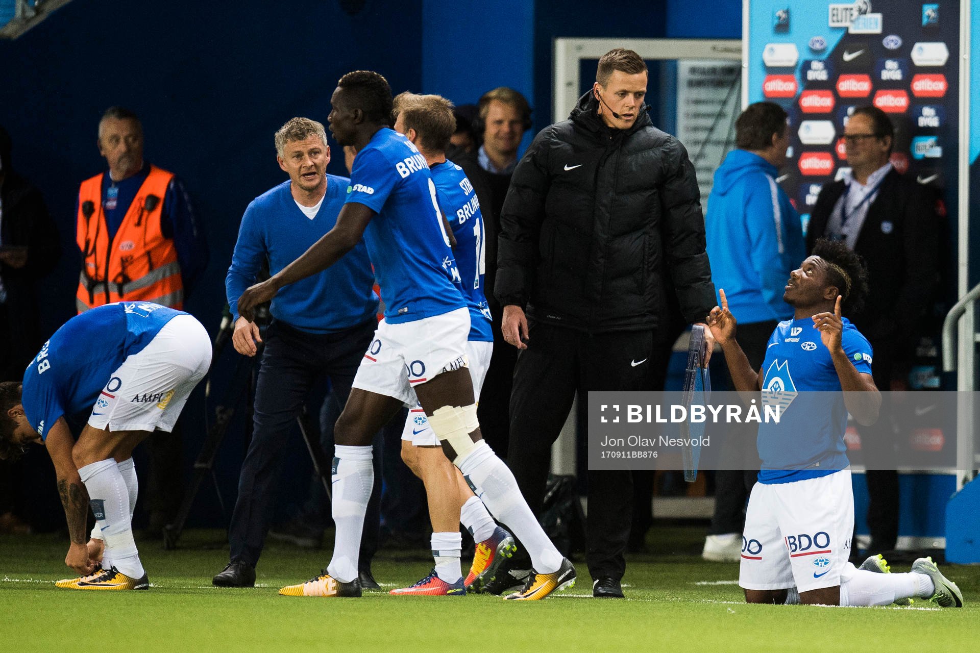 Molde Thomas Olivier Amang Kegueni of Molde celebrates with