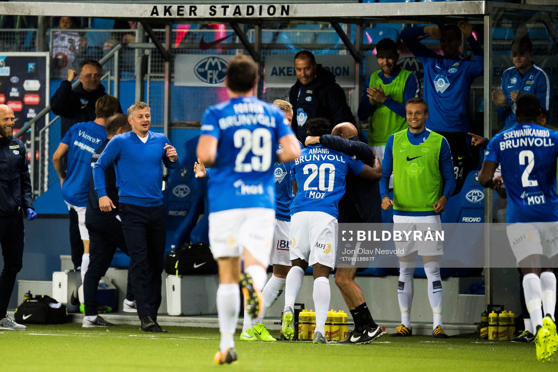 Molde Thomas Olivier Amang Kegueni of Molde celebrates with