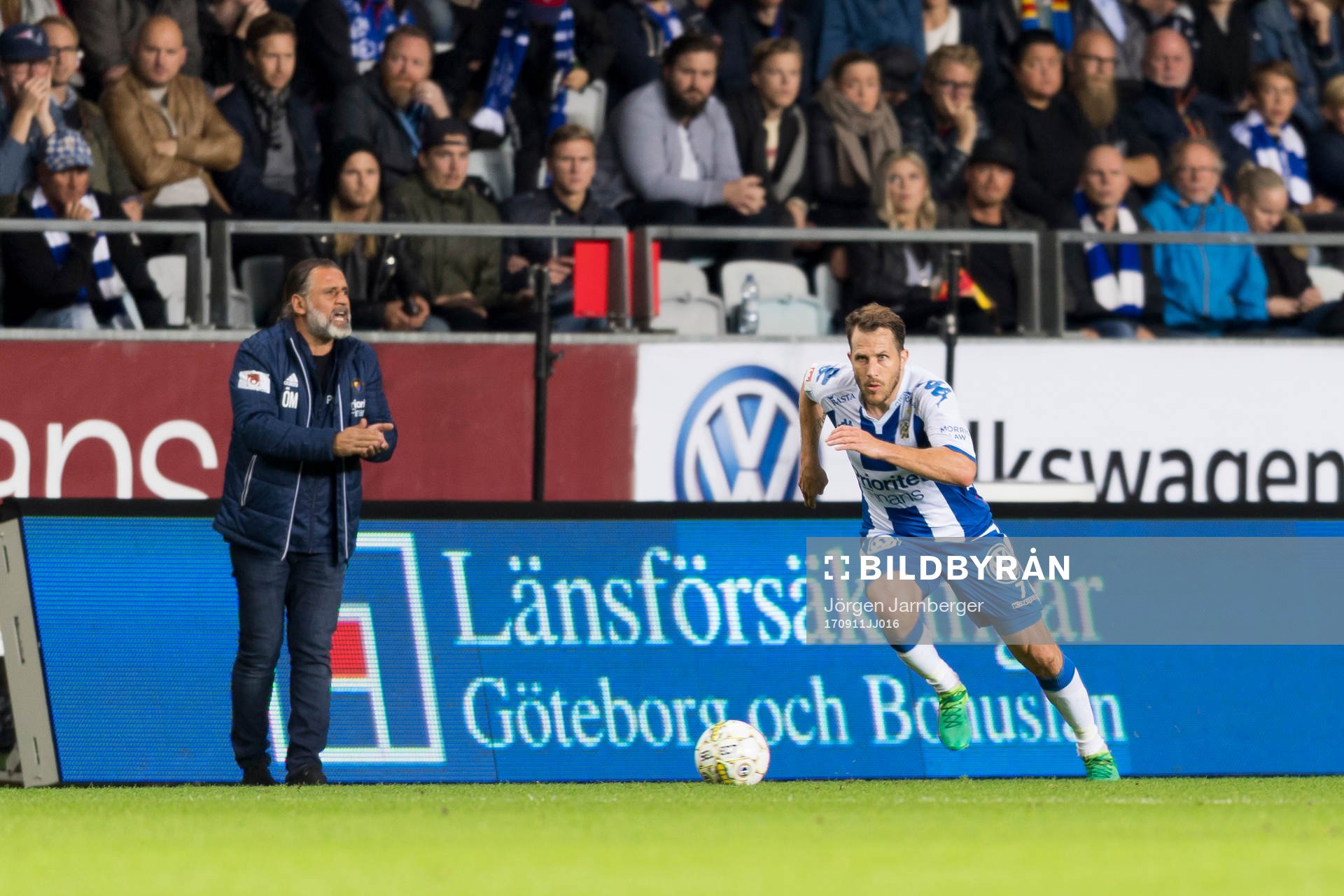 IFK Göteborgs Tobias Hysén med Djurgårdens tränare
