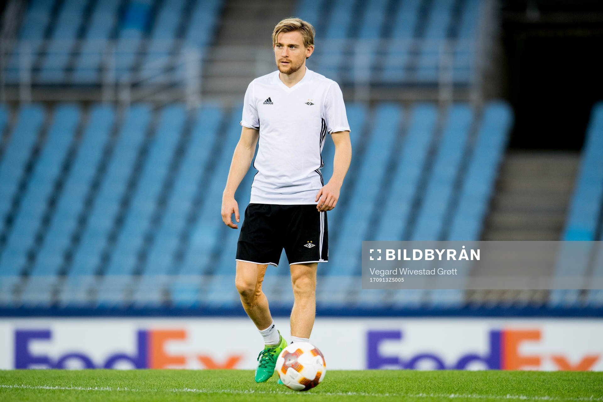 Yann-Erik de Lanlay of Rosenborg during a training session on September 13, 2017 in San Sebastian.