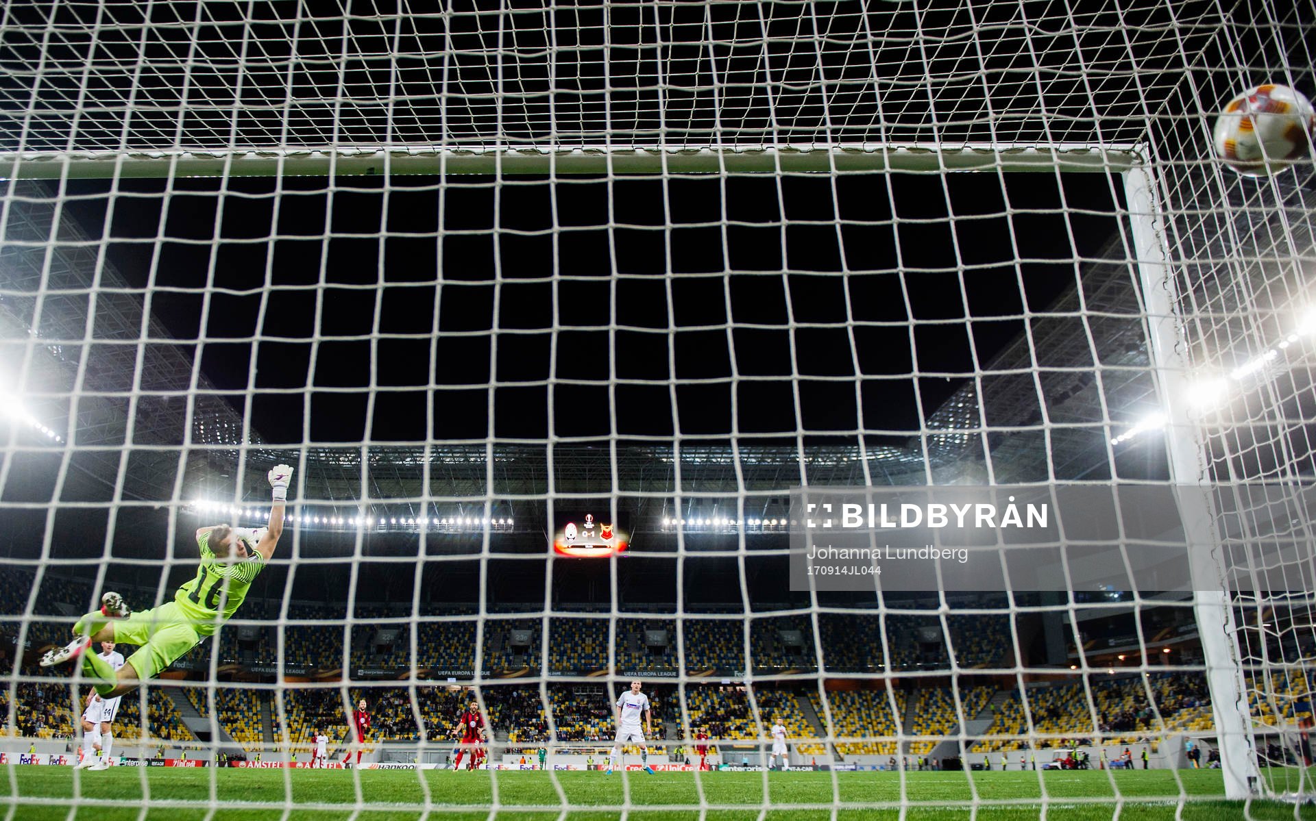 under fotbollsmatchen i Europa League mellan Zorya och