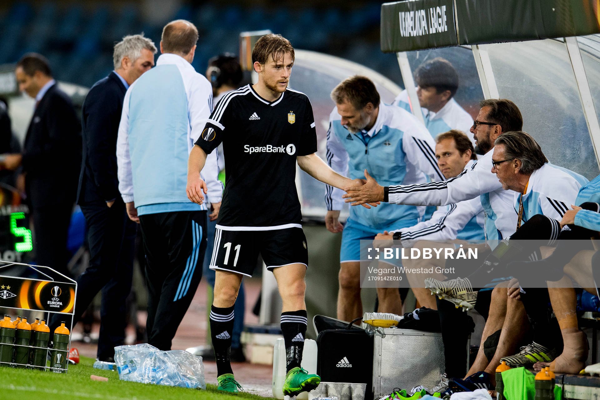 Yann-Erik de Lanlay of Rosenborg is being substituted off