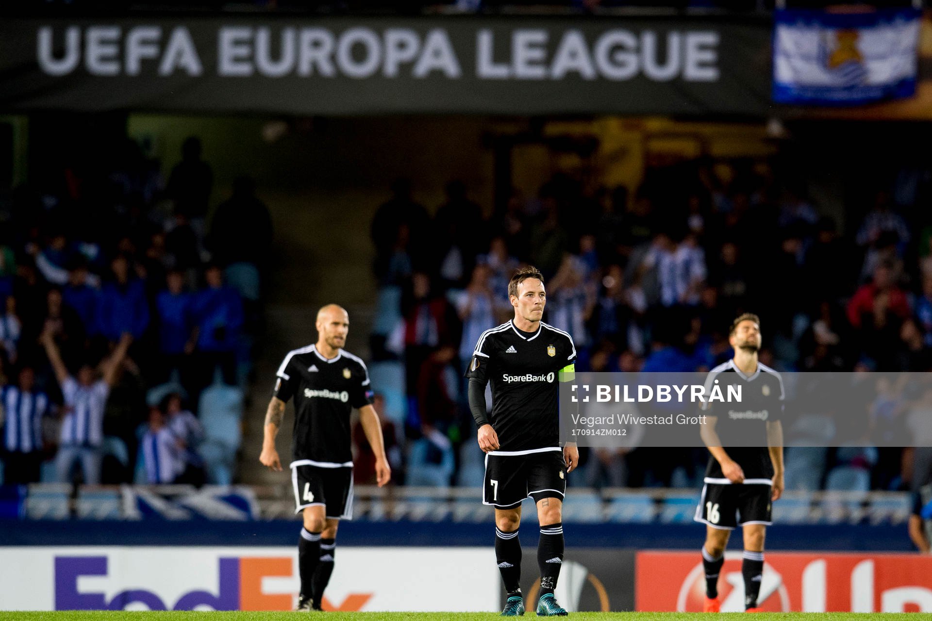 Mike Jensen of Rosenborg looks dejected
