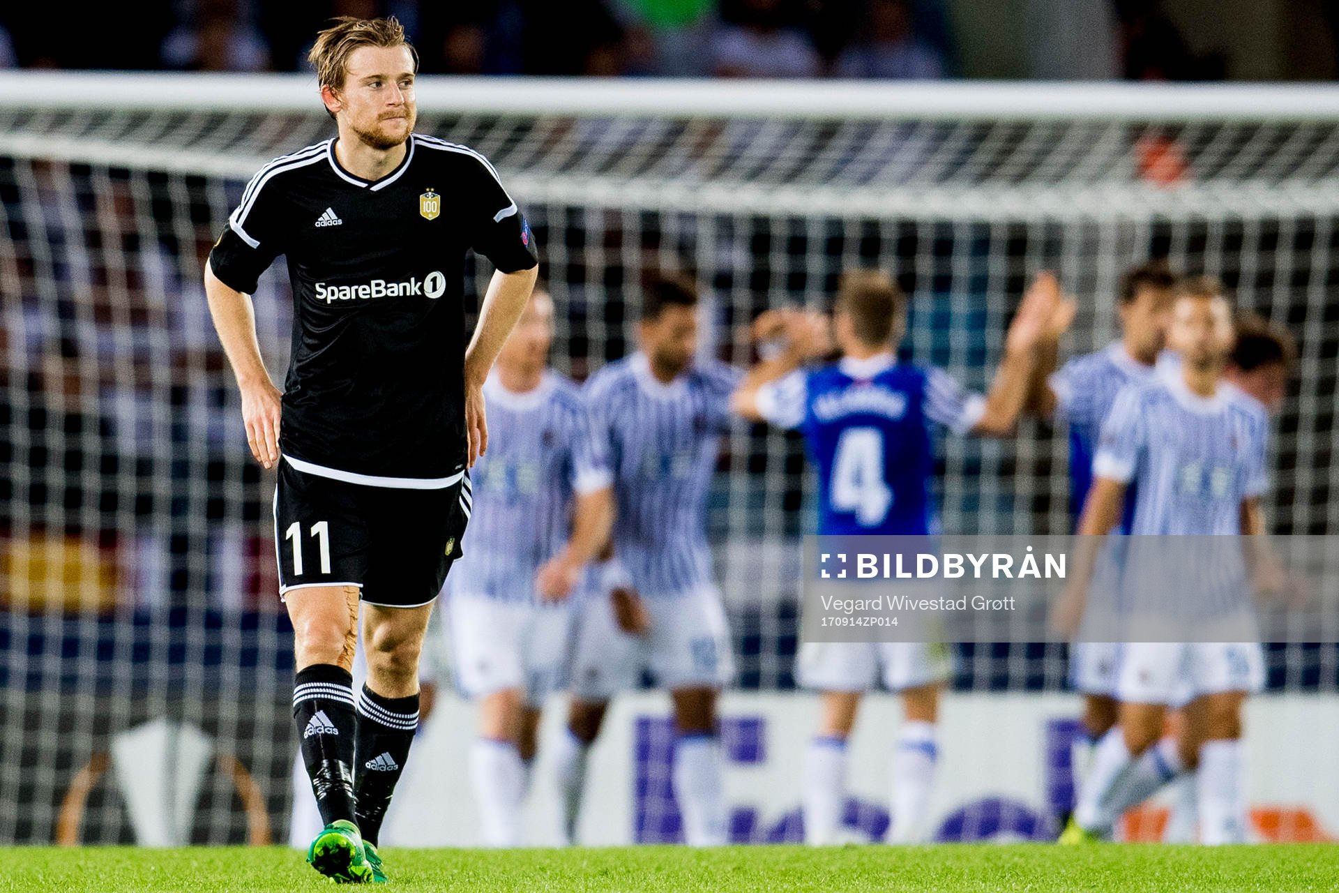 Yann-Erik de Lanlay of Rosenborg looks dejected