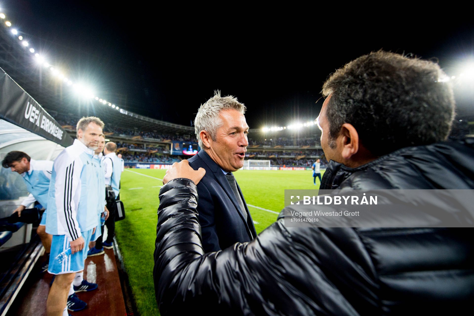 Kåre Ingebrigtsen, head coach of Rosenborg, and Eusebio