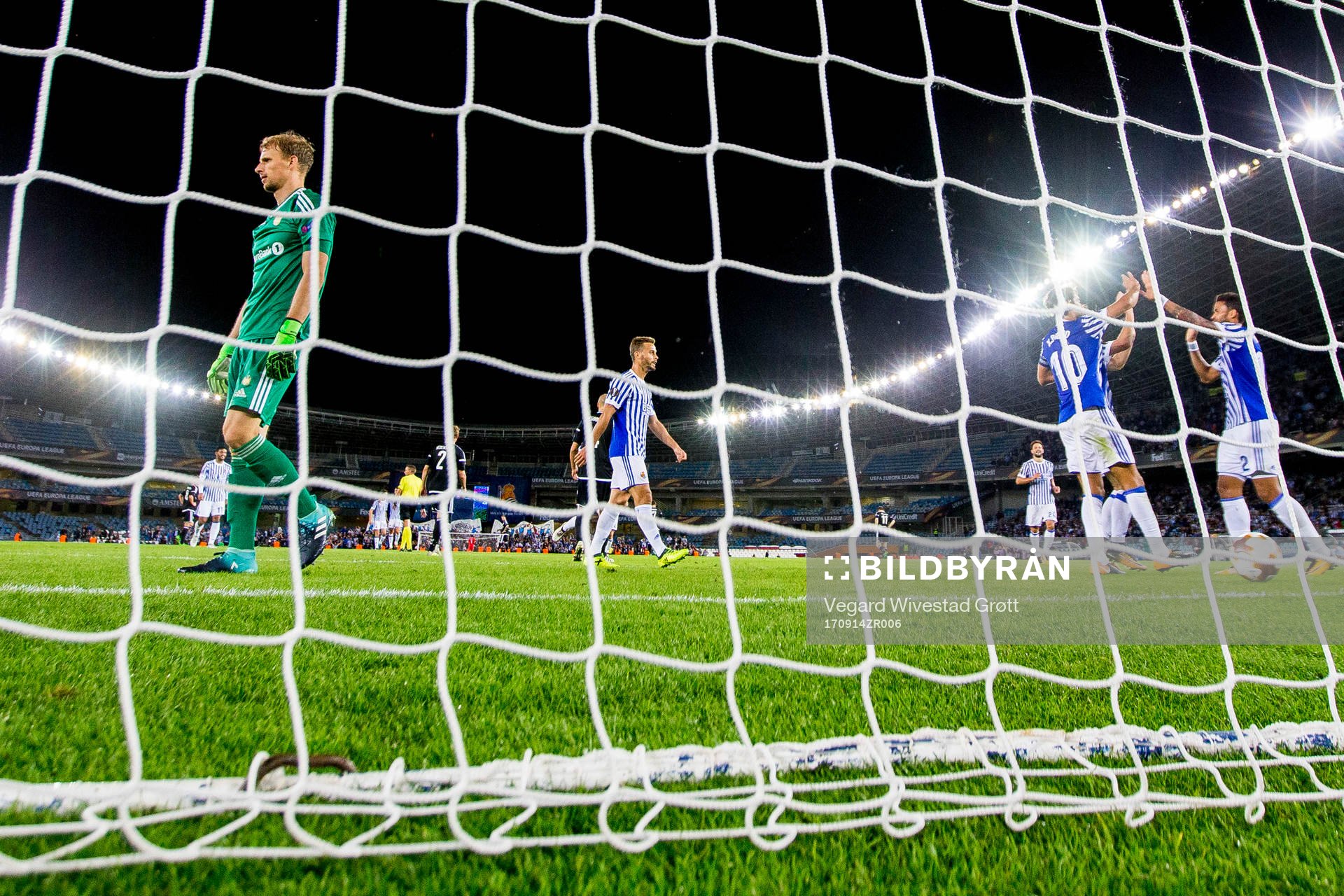 Goalkeeper André Hansen of Rosenborg looks dejected while