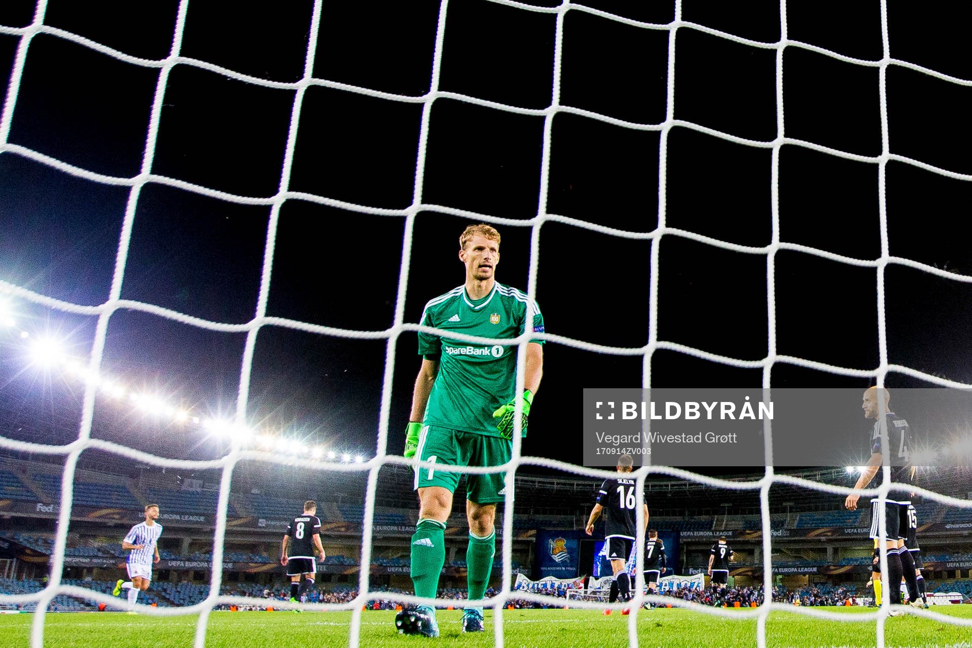 Goalkeeper André Hansen of Rosenborg looks dejected