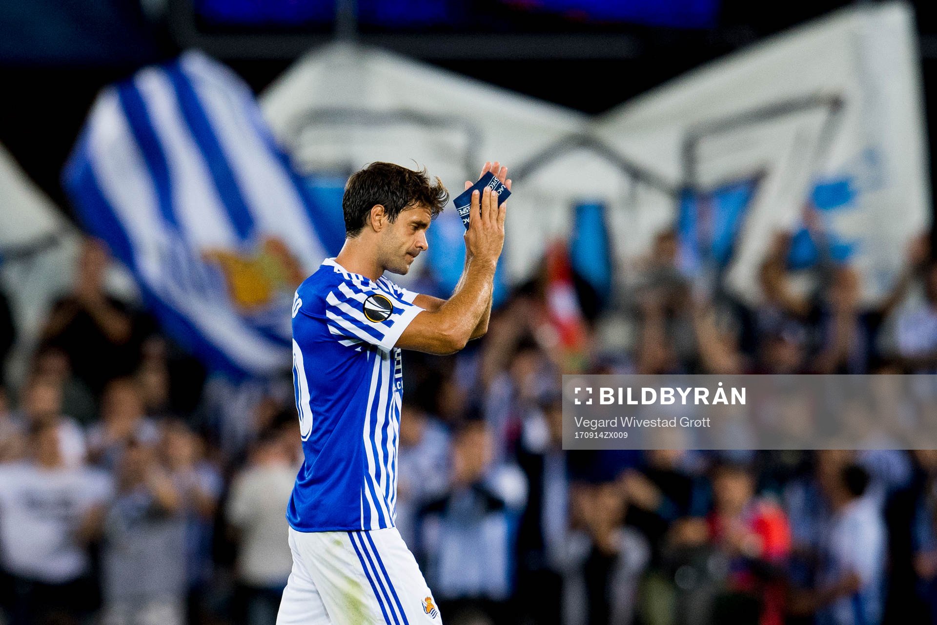 Xavier Prieto of Real Sociedad is being substituted off