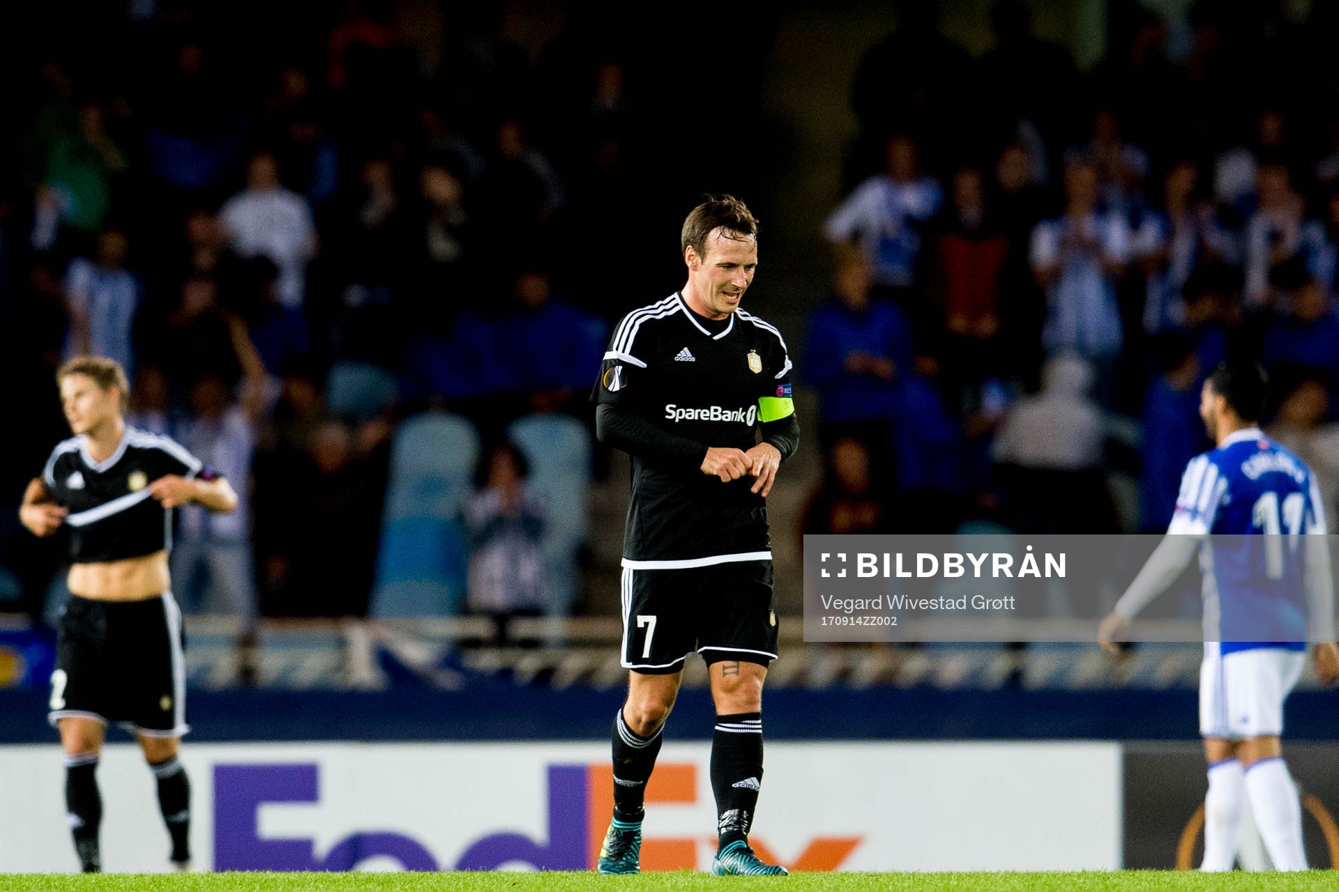 Mike Jensen of Rosenborg looks dejected