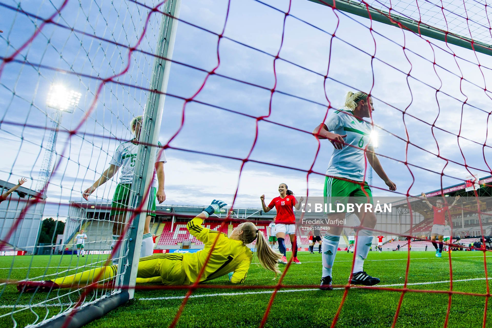 Guro Reiten and Emilie Haavi of Norway celebrates behind