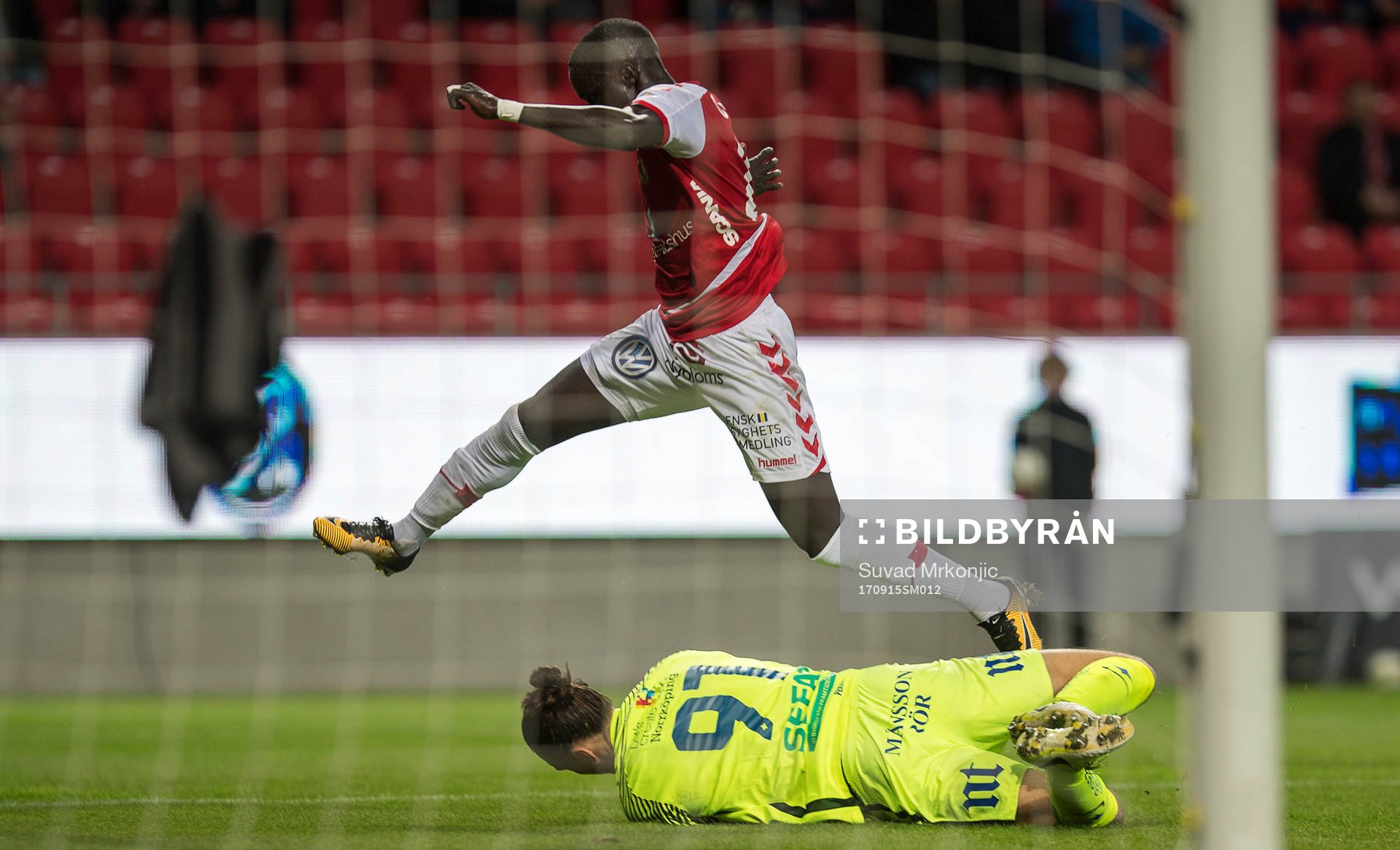 Kalmars Papa Alioune Diouf och Norrköpings målvakt David