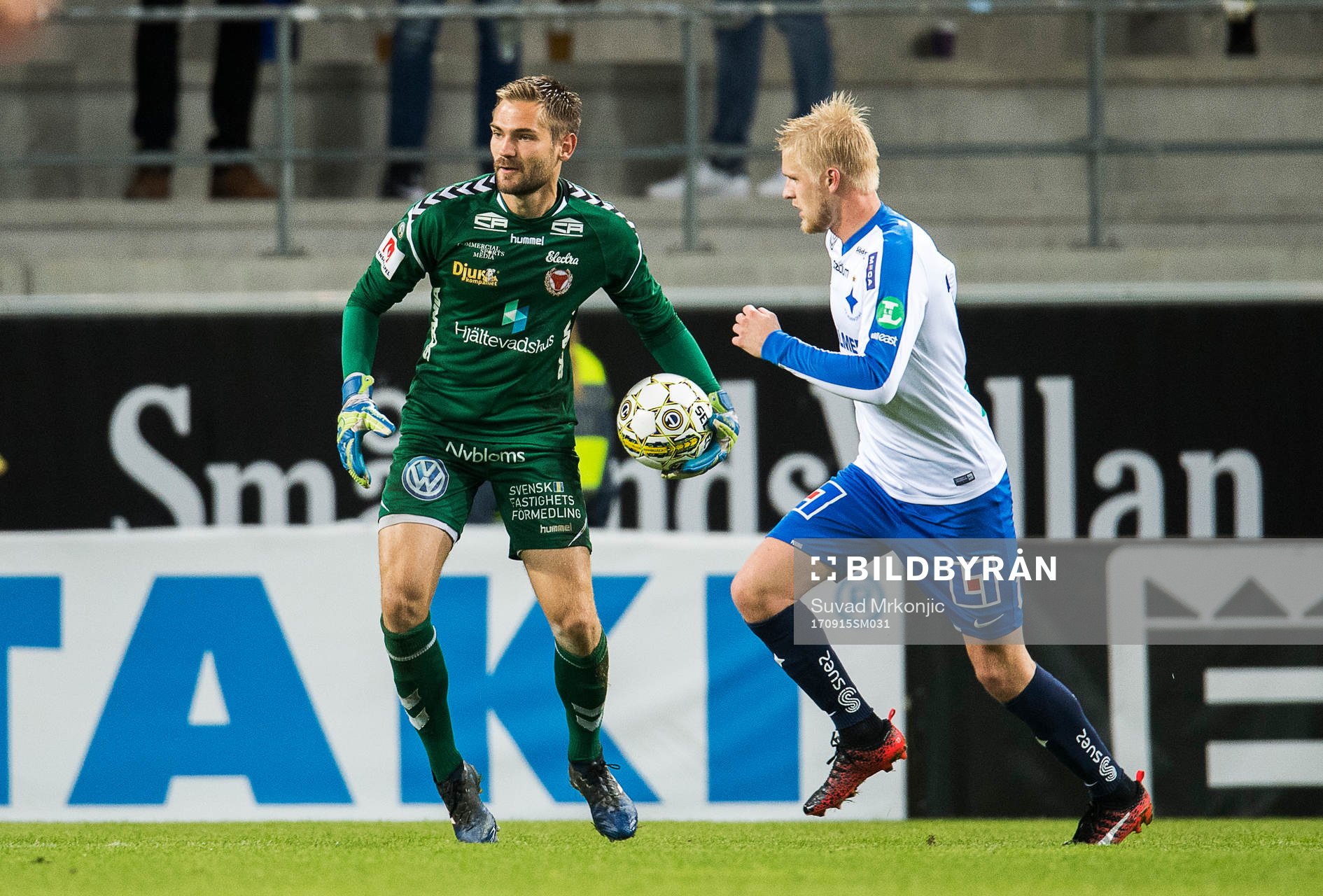 Kalmars målvakt Lucas Hägg-Johansson och Norrköpings