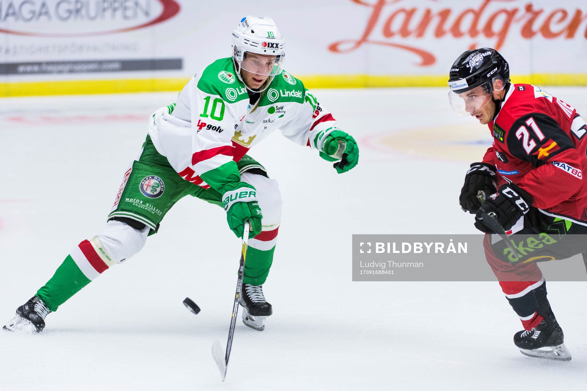Rögles tränare Anders Eldebrink och Malmö Redhawks Andy