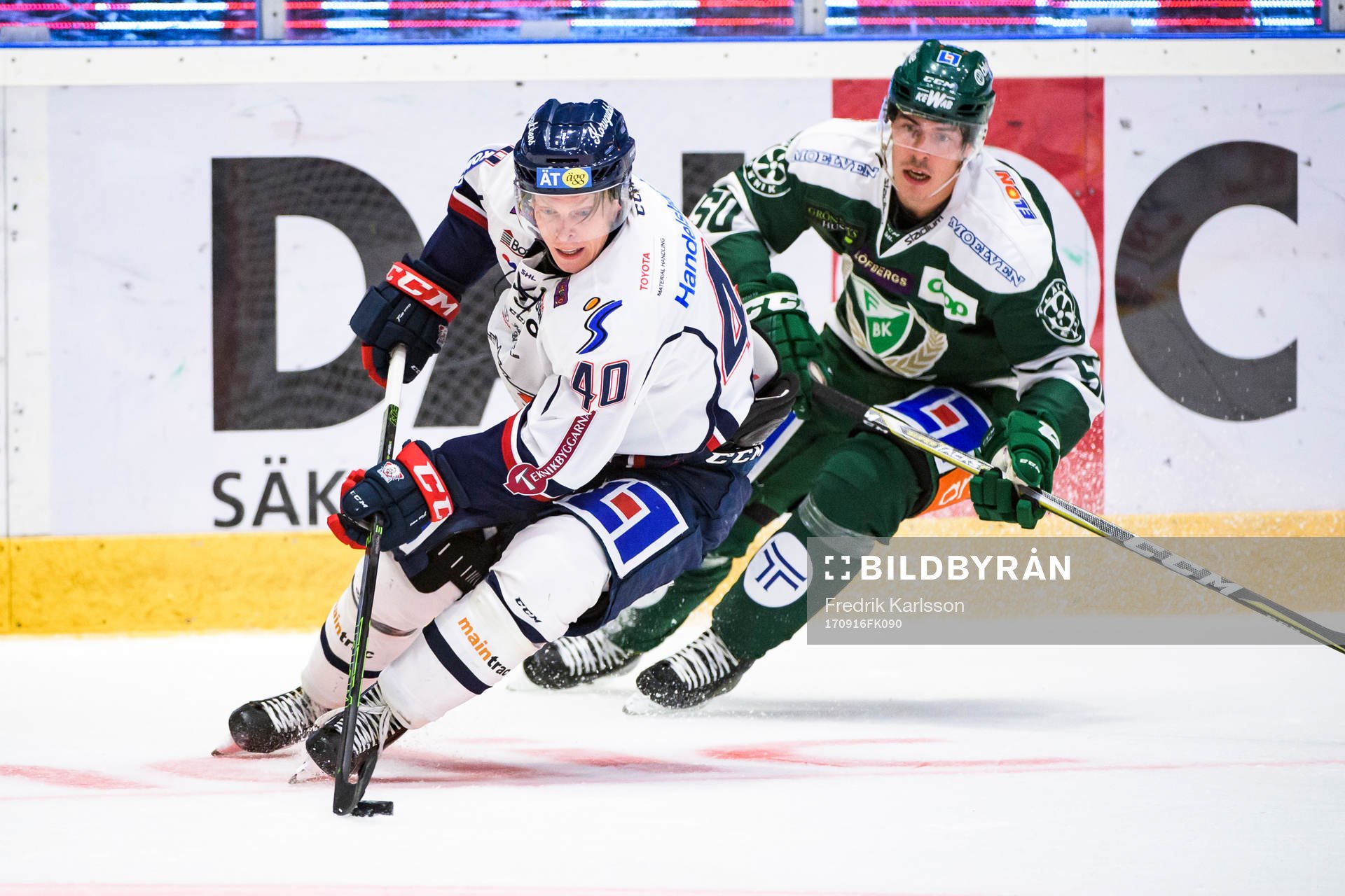 Linköpings Ken André Olimb och Färjestads Sebastian