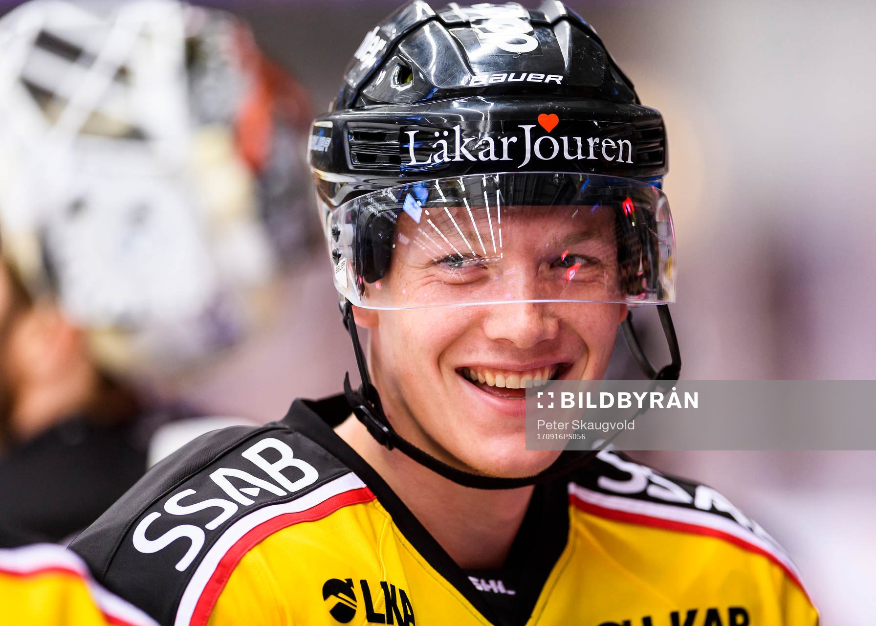 Luleås Gustav Rydahl på uppvärmningen