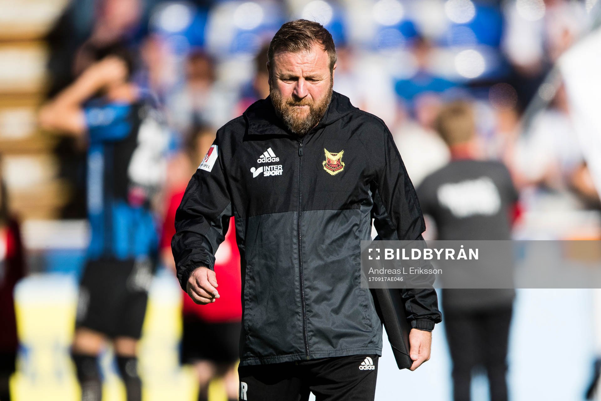 Östersunds assisterande tränare Billy Reid innan fotbollsmatchen i Allsvenskan mellan Sirius och Östersund den 17 september 2017 i Stockholm.