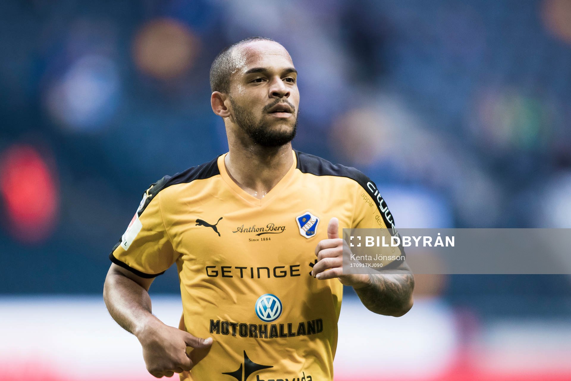 Halmstads Nikolai Alho under fotbollsmatchen i Allsvenskan mellan AIK och Halmstad den 17 September 2017 i Stockholm. 