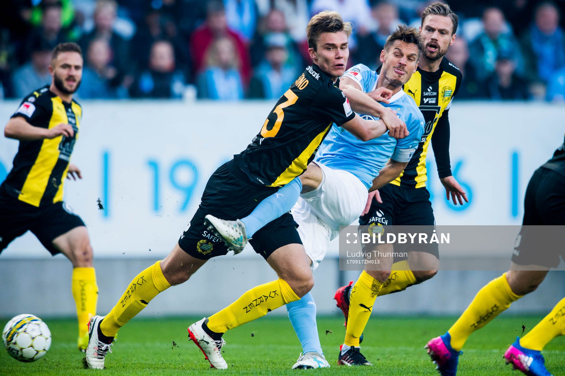 Hammarbys Marcus Degerlund och Malmö FFs Markus Rosenberg