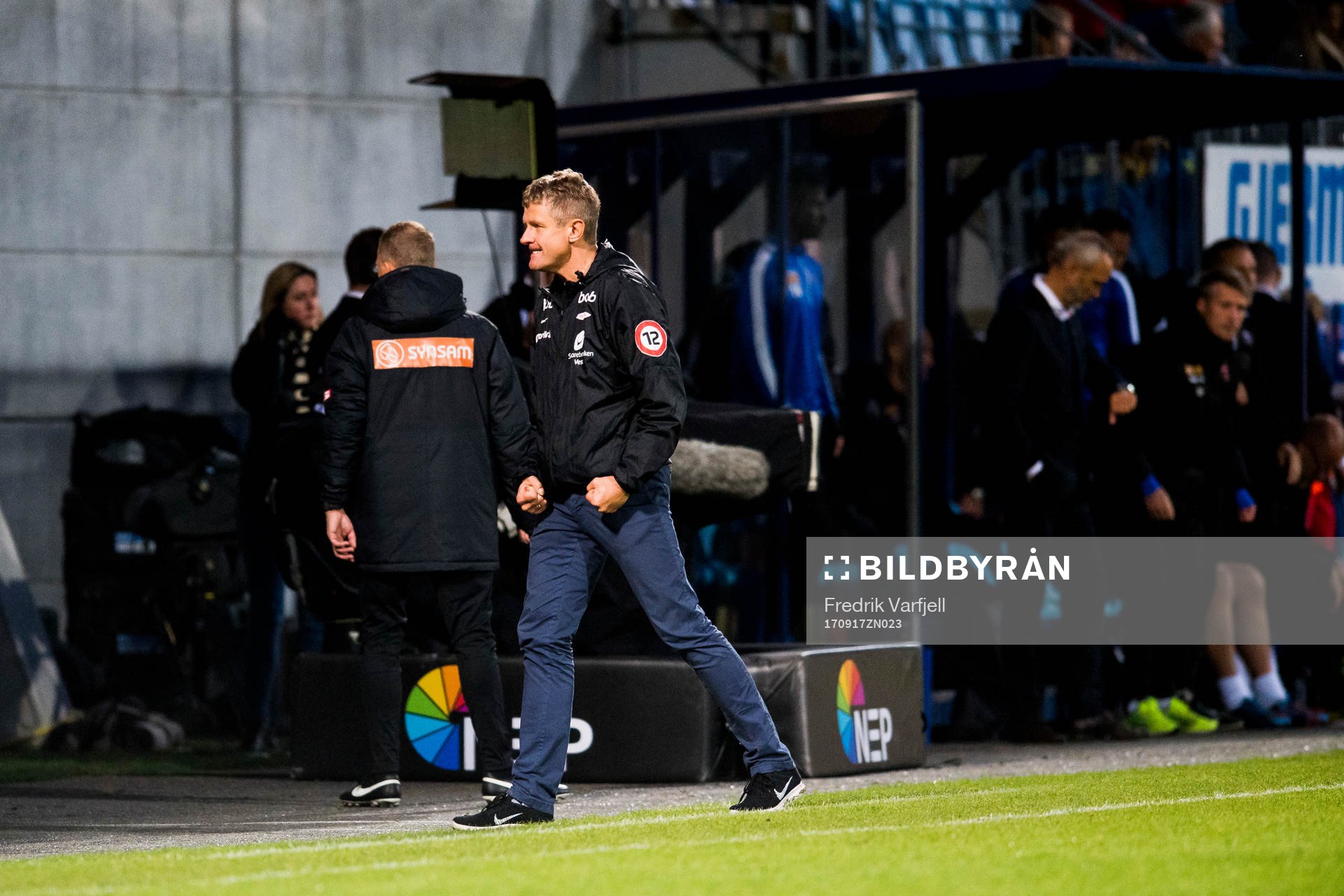 Lars Arne Nilsen, head coach of Brann, celebrates