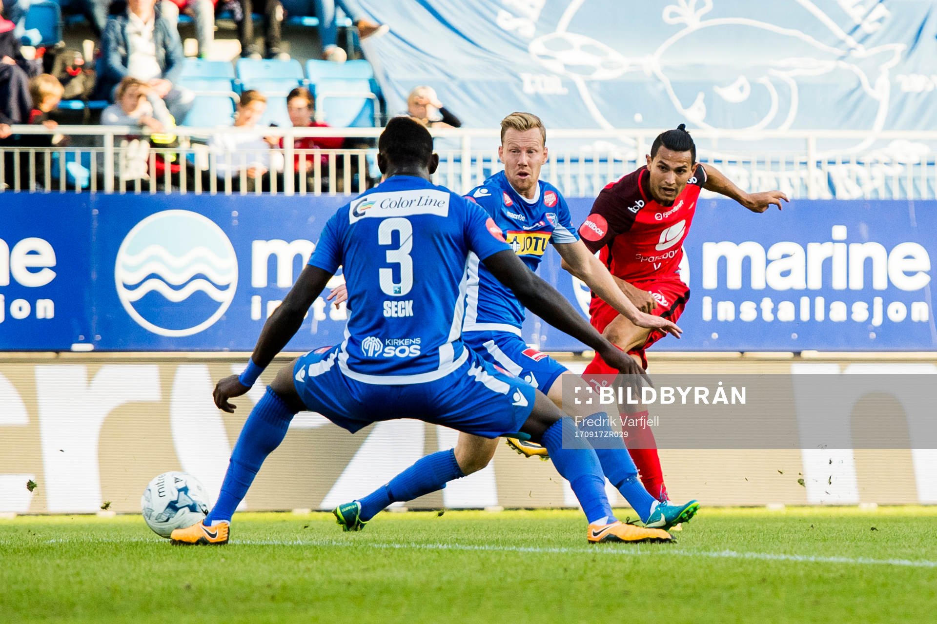 Deyver Vega of Brann shoots to score 1-0