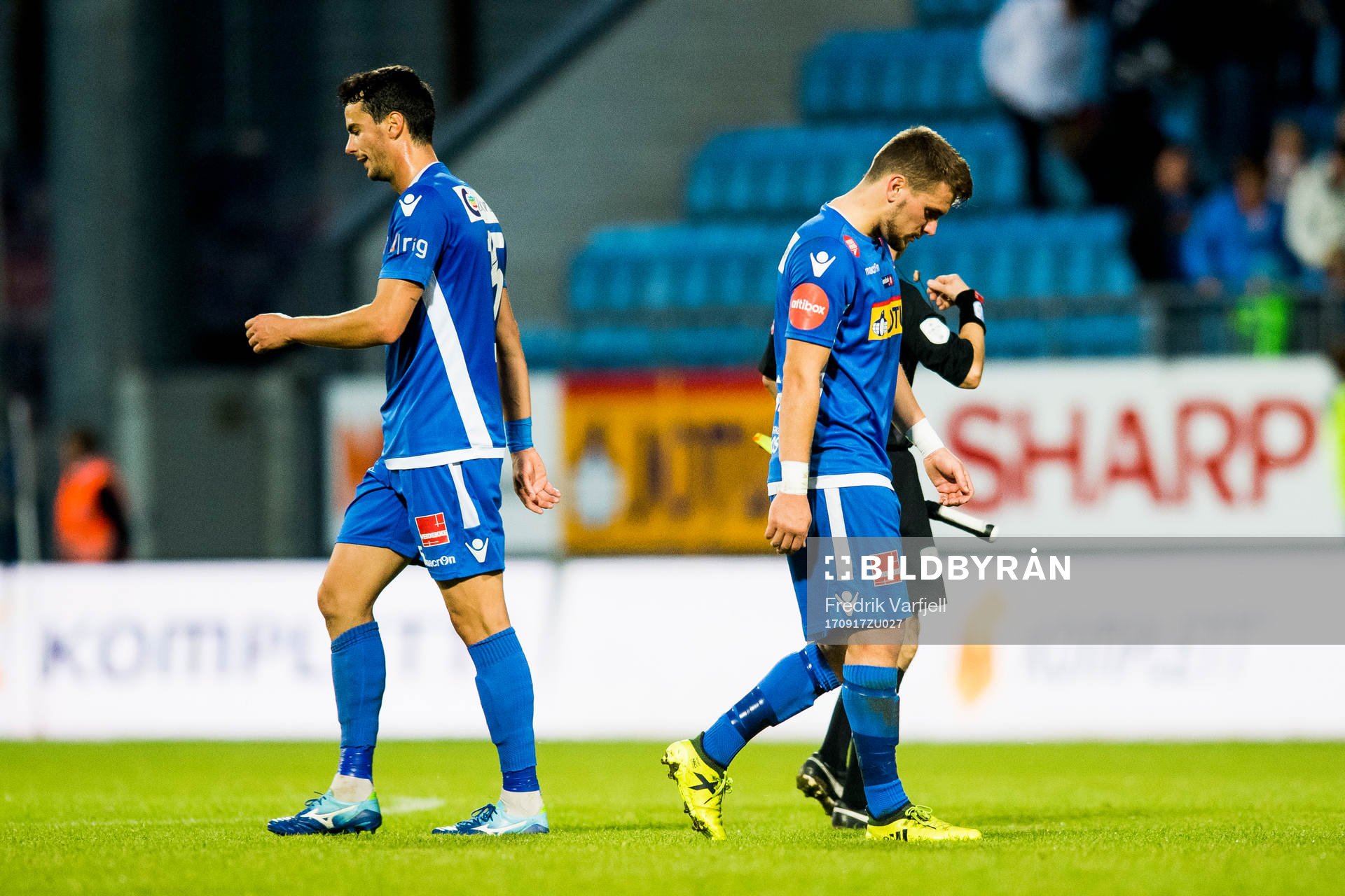 Enric Valles Prat and Flamur Kastrati of Sandefjord look