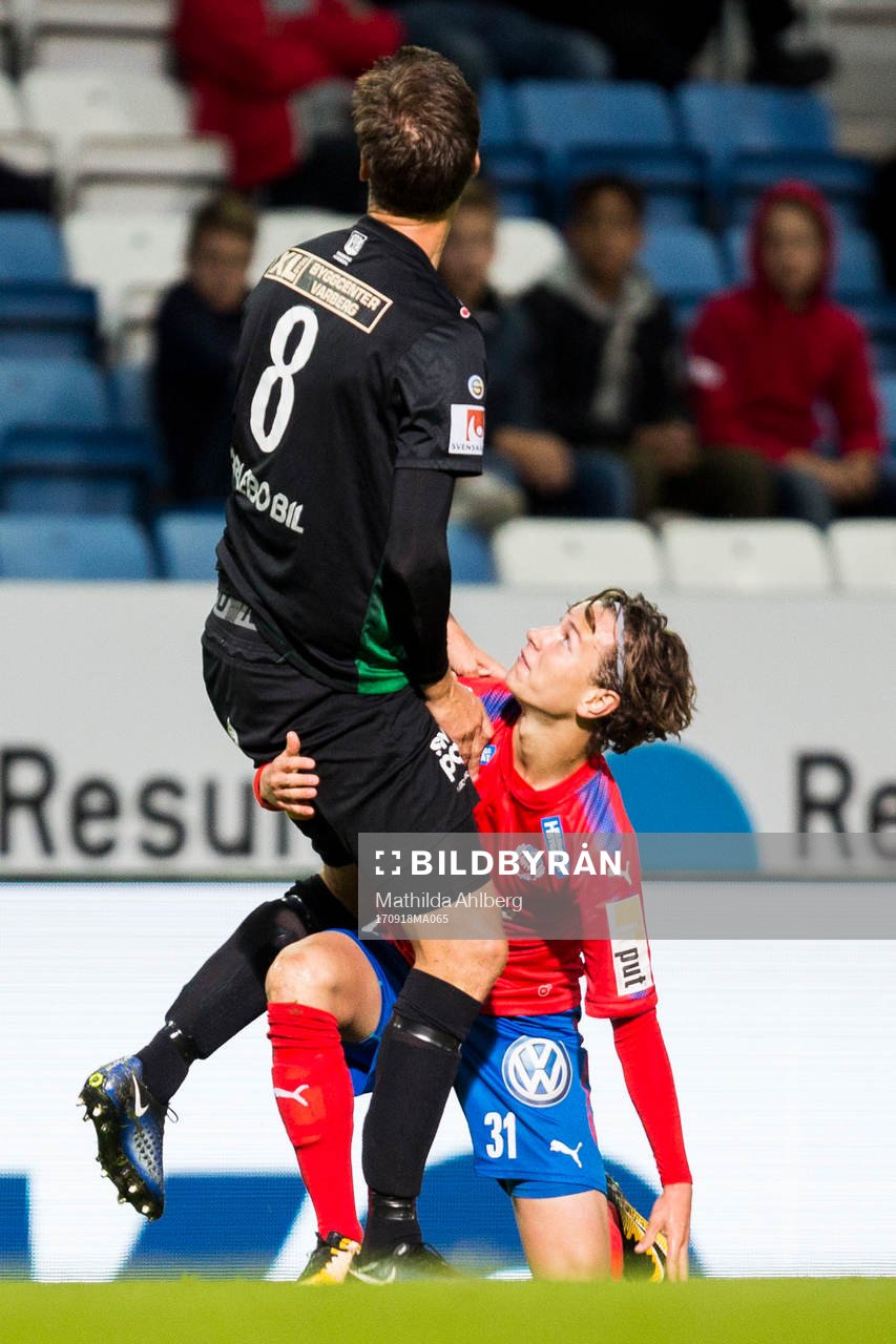 Varbergs Peter Nyström och Helsingborgs Alex Timossi