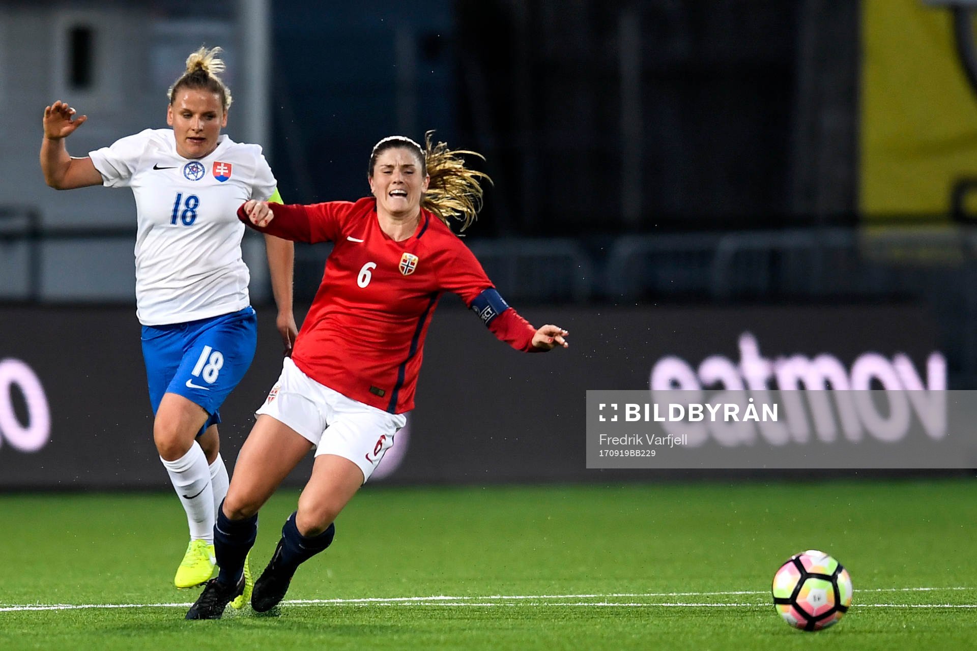 Dominika Skorvinkova of Slovakia and Maren Mjelde of Norway