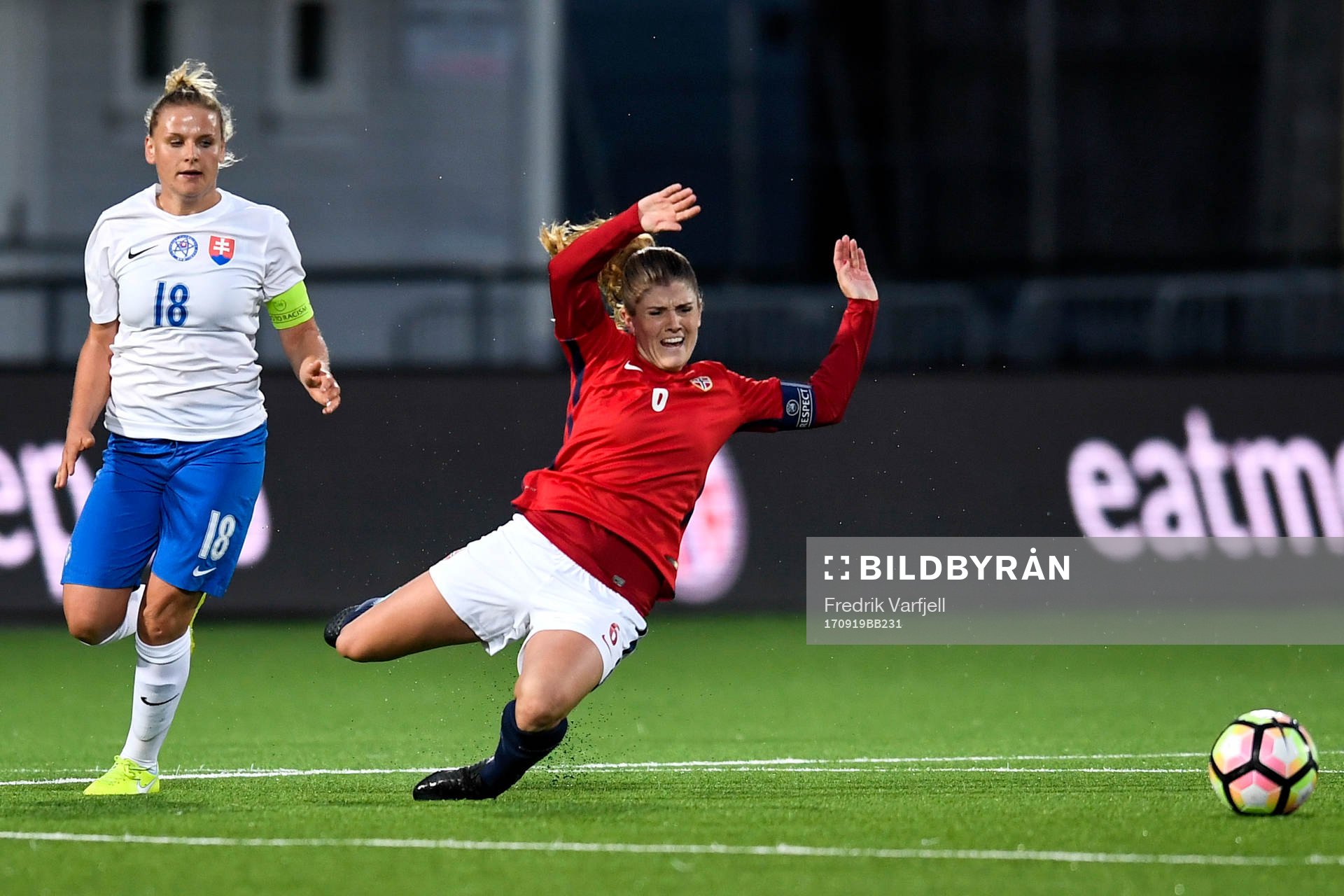 Dominika Skorvinkova of Slovakia and Maren Mjelde of Norway