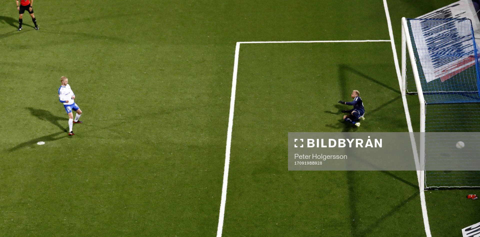 Mål 3-0 på straff av Norrköpings Kalle Holmberg
