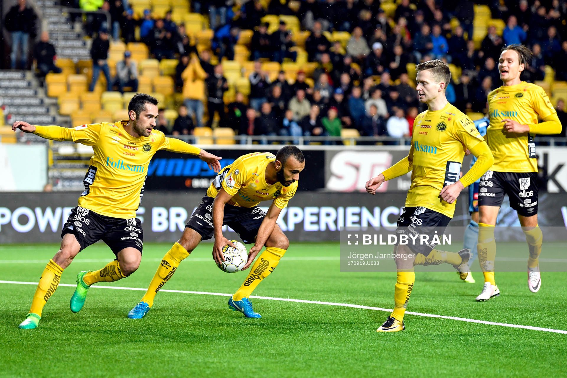 Elfsborgs Emir Bajrami, Issam Jebali och Adam Lundqvist och