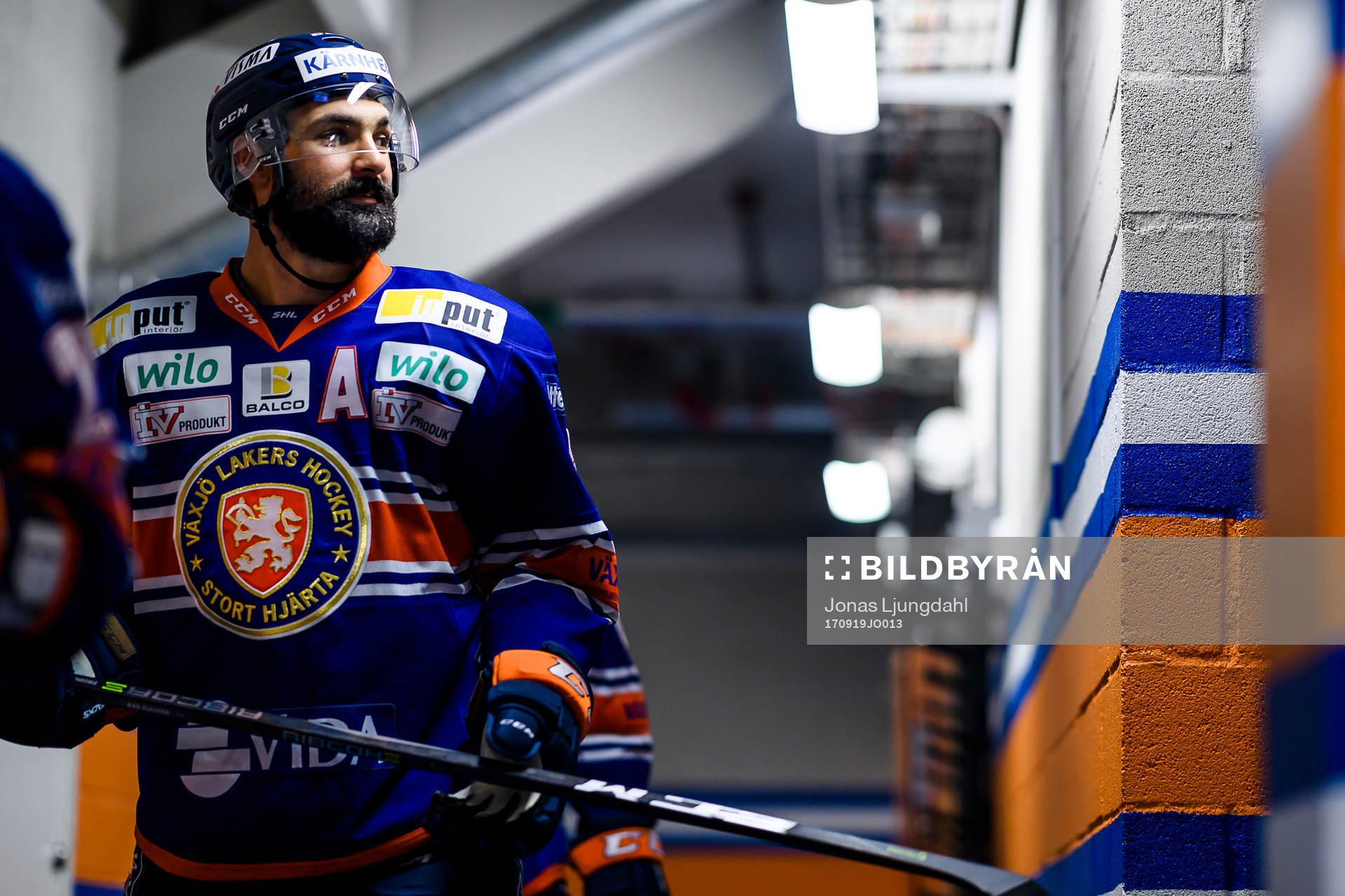 Växjös Daniel Rahimi före värmningen före