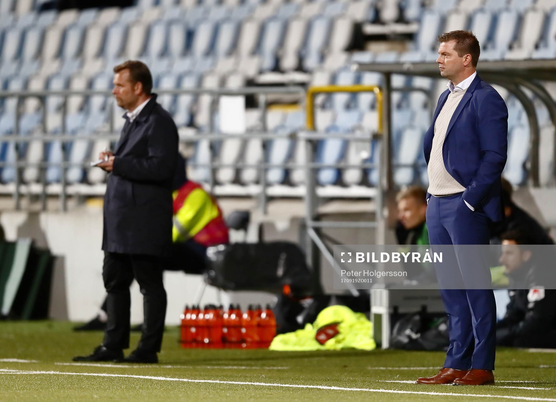 Norrköpings tränare Jens Gustafsson och Häckens tränare