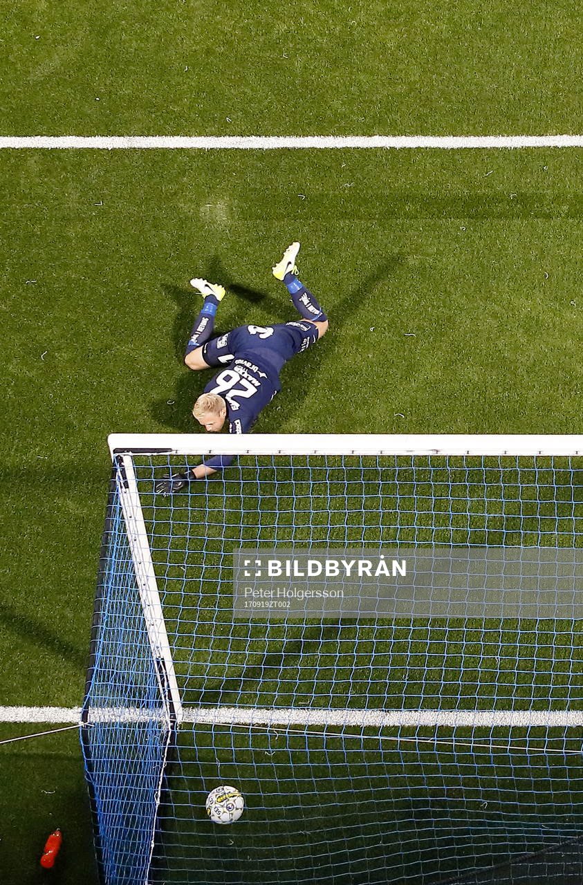 Mål 1-0 av Norrköpings David Moberg Karlsson förbi