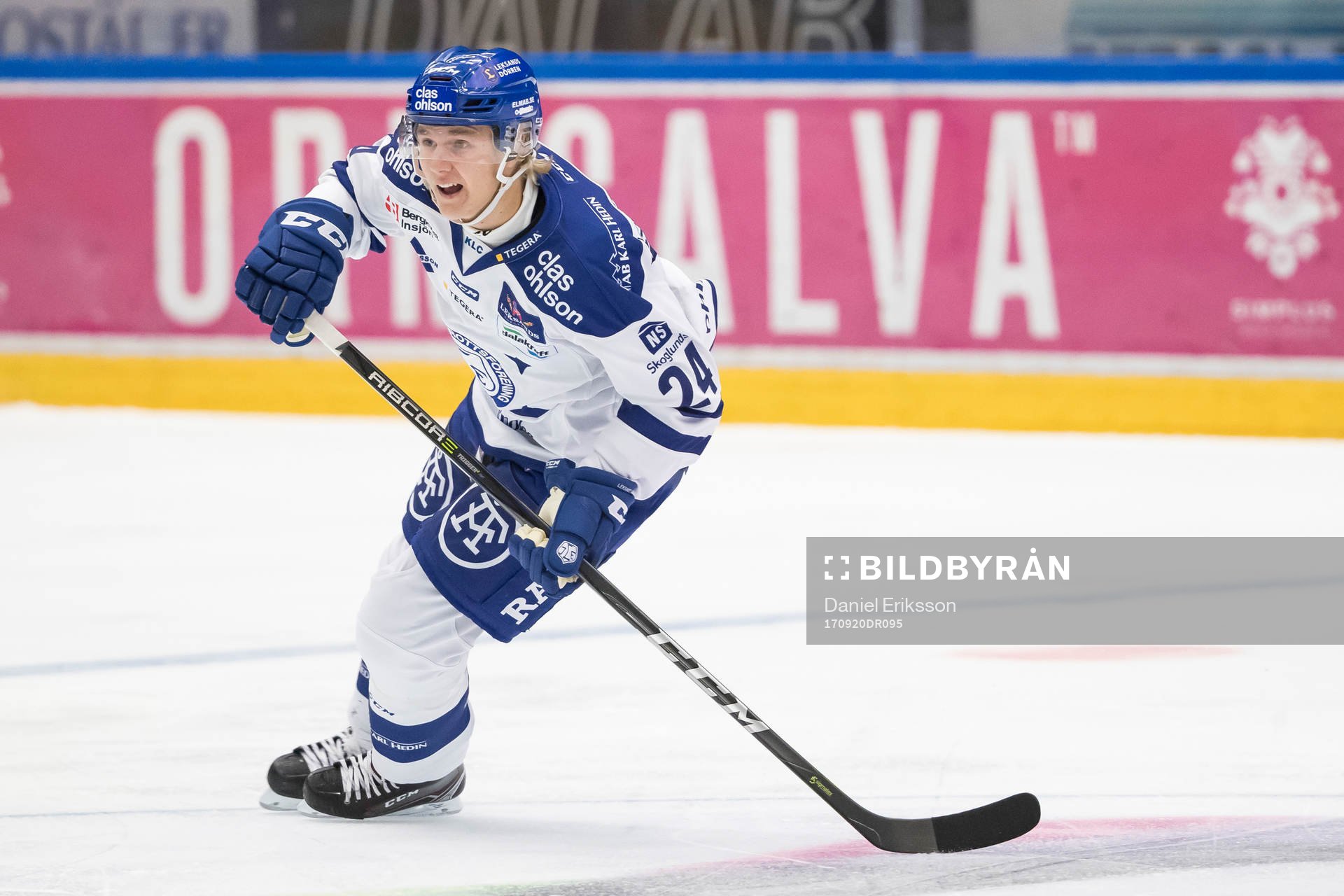 Leksands Isak Skedung  i ishockeymatchen i