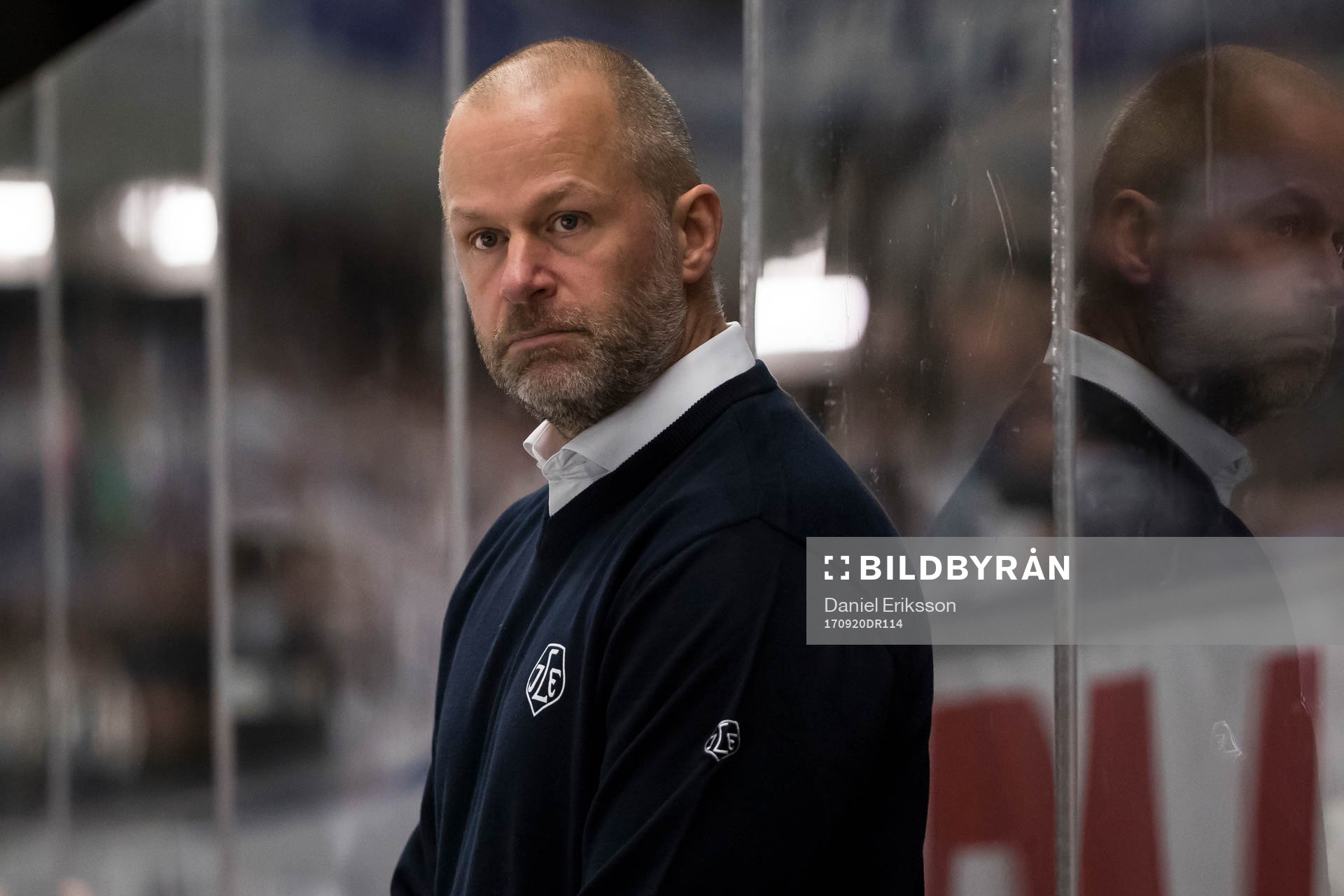 Leksands tränare Markus Åkerblom  i ishockeymatchen i