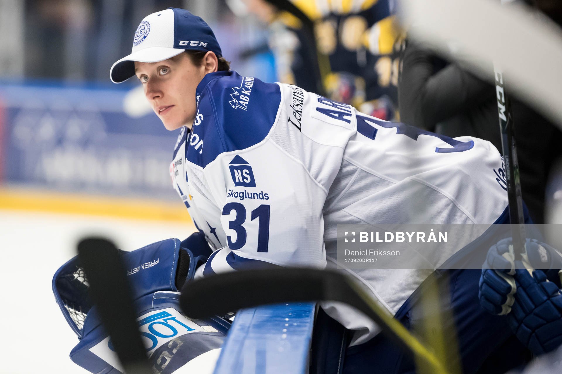 Leksands målvakt Jonas Arntzen  i ishockeymatchen i