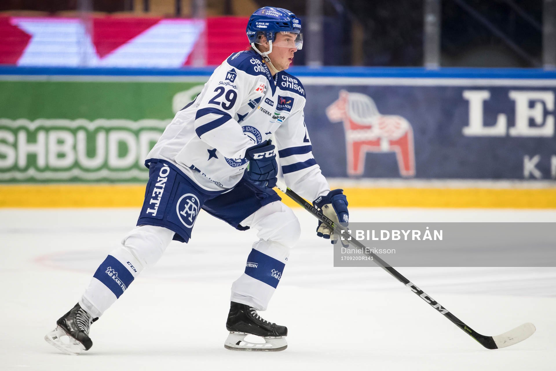 Leksands David Åslin  i ishockeymatchen i