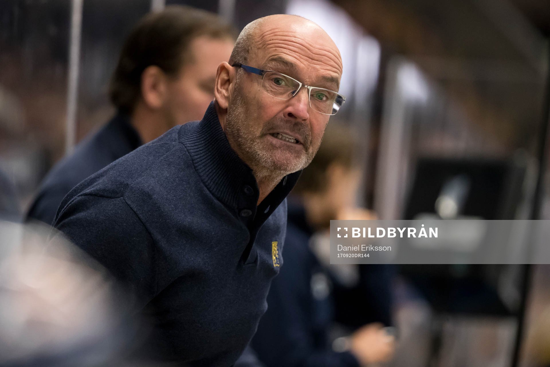 Södertäljes tränare Mats Waltin  i ishockeymatchen i