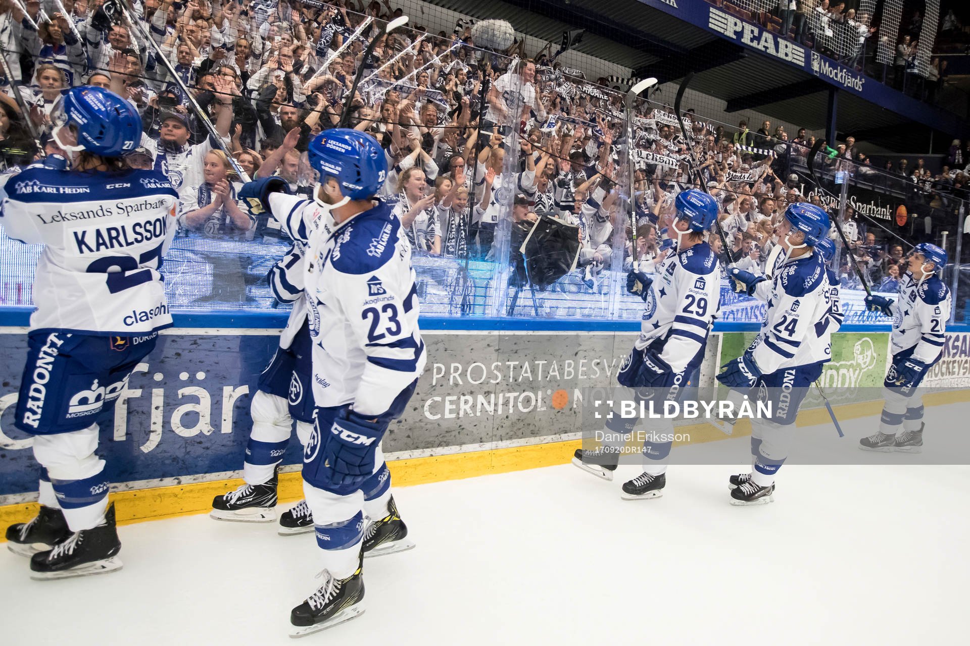 Leksands spelarna jublar