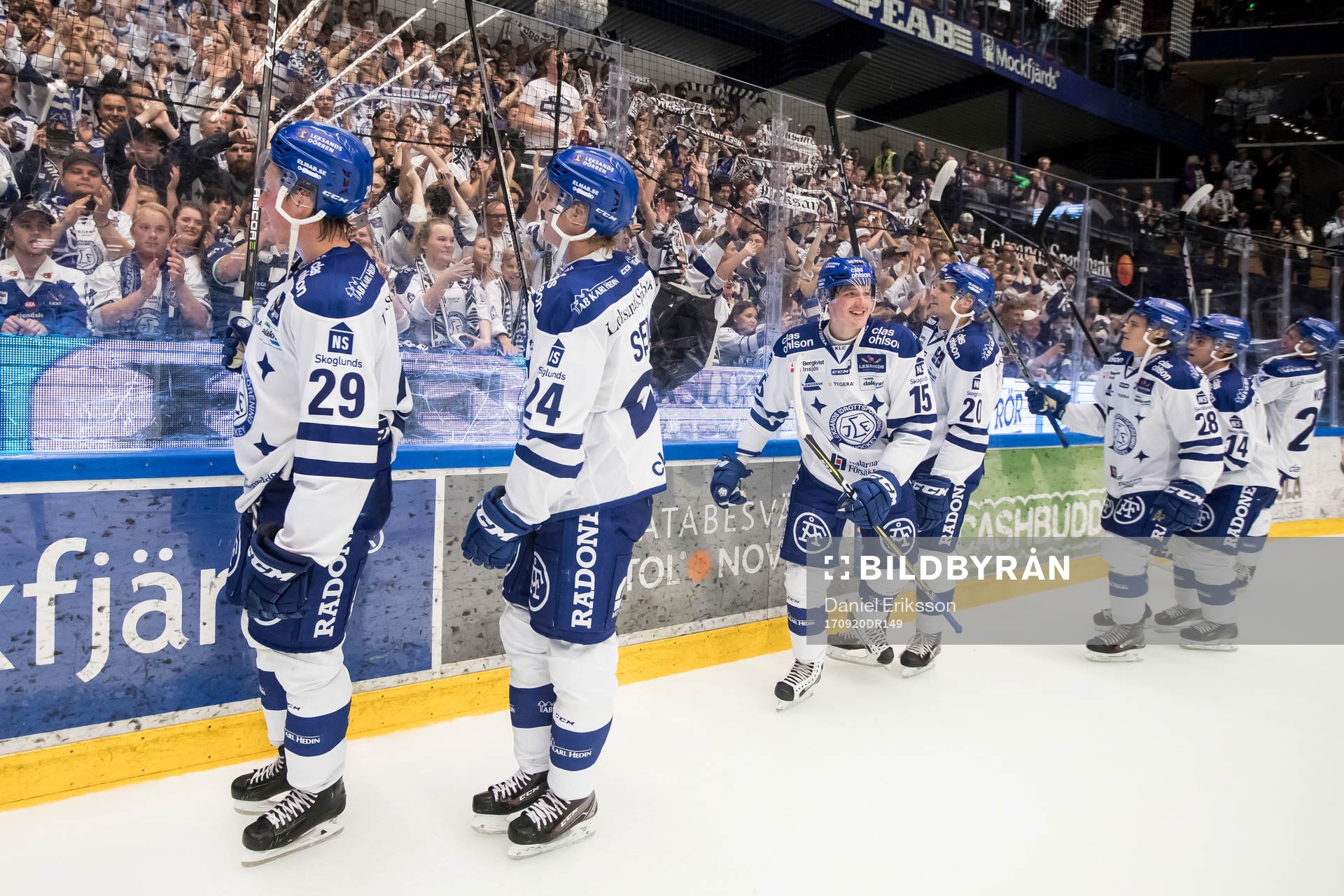 Leksands spelarna jublar