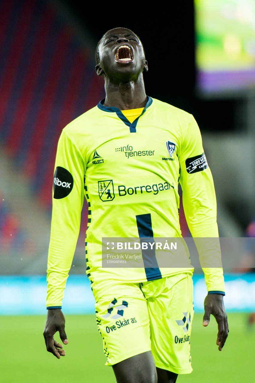 Krepin Diatta of Sarpsborg reacts