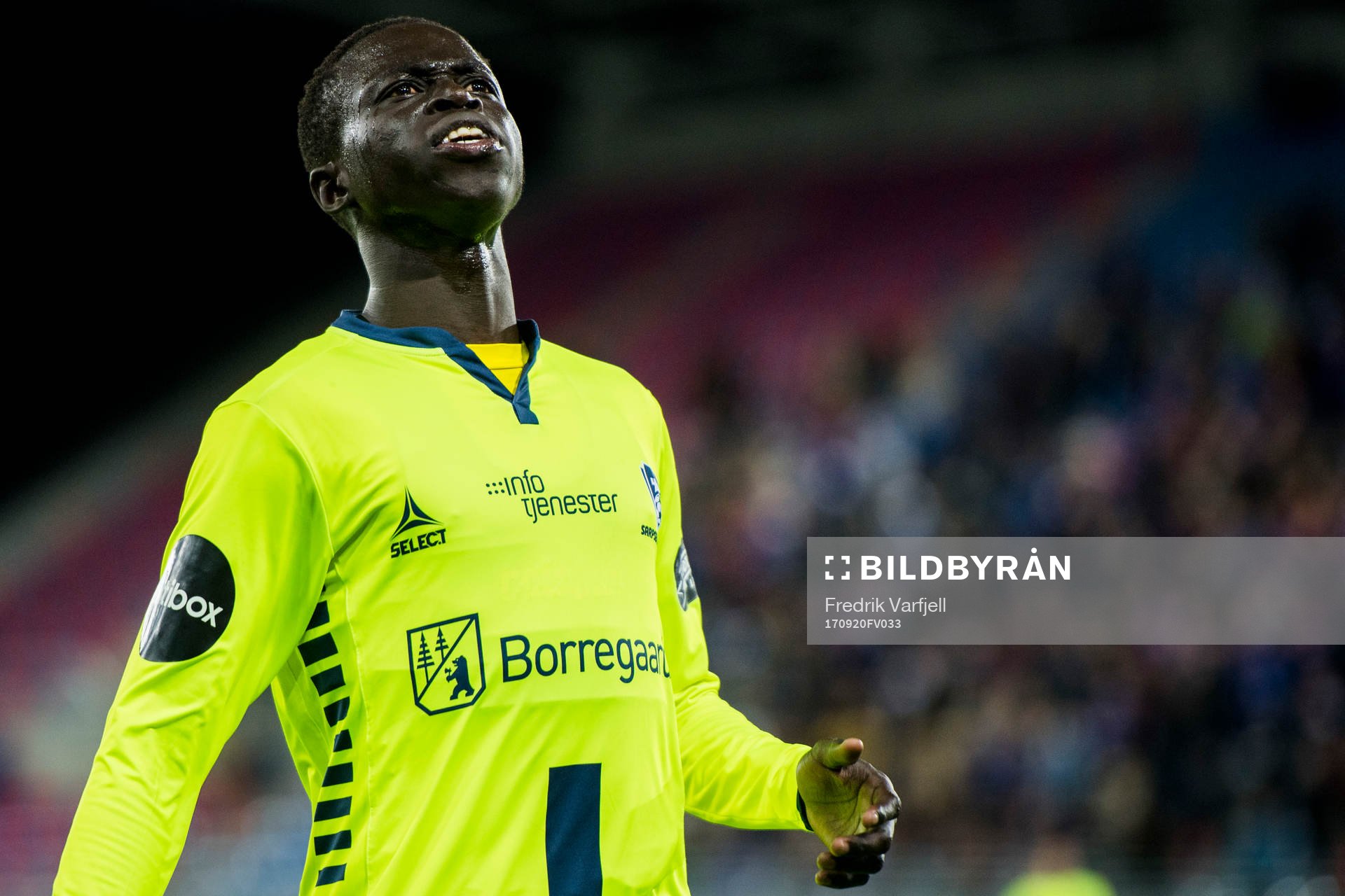 Krepin Diatta of Sarpsborg reacts
