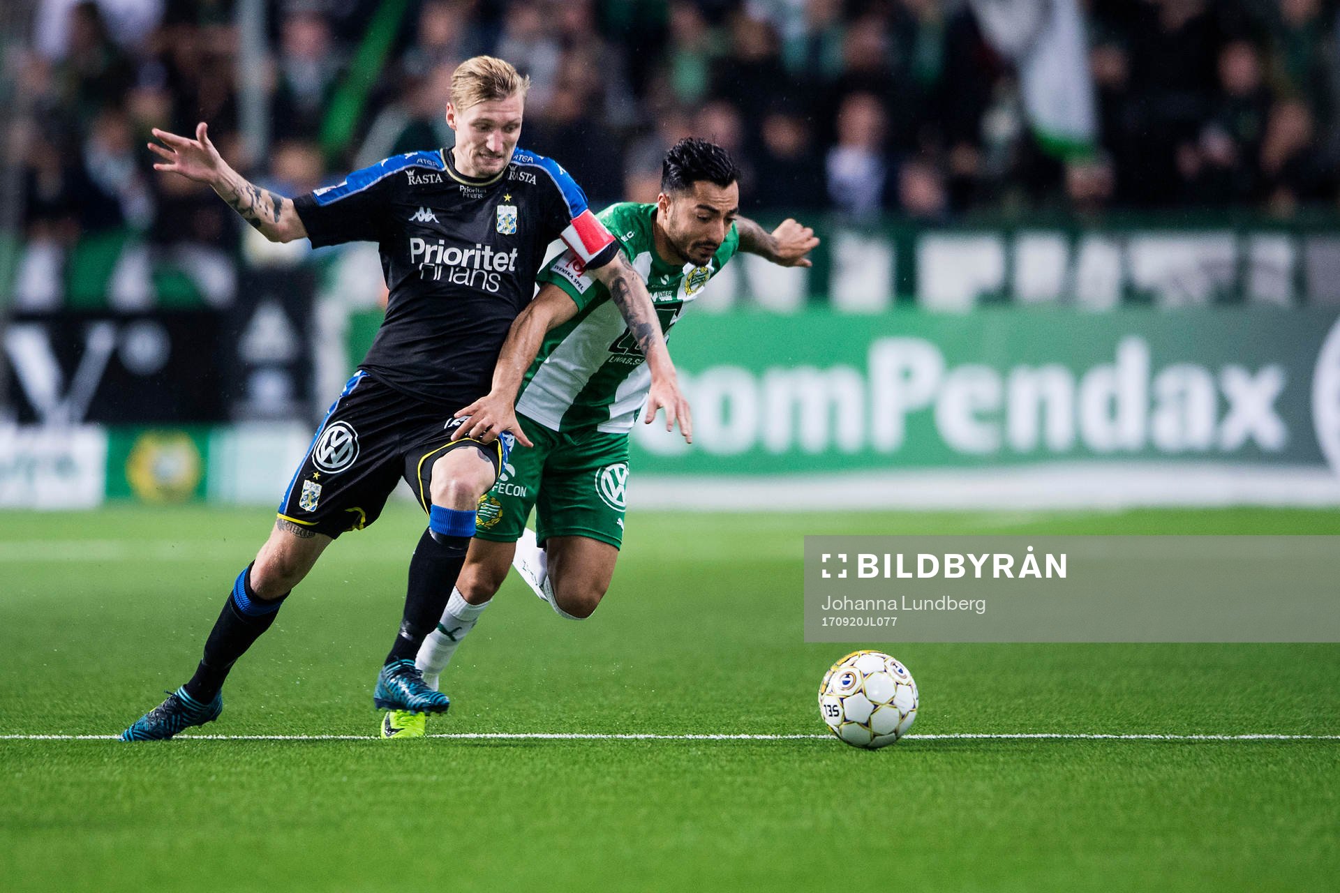 IFK Göteborgs Sebastian Eriksson och Hammarbys Jiloan Hamad