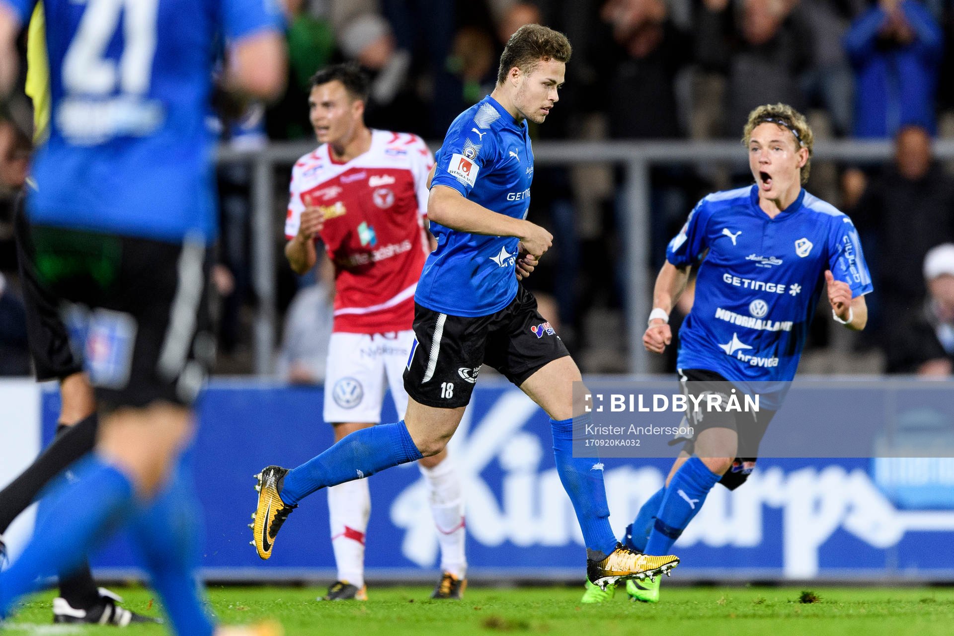 Halmstads Gabriel Gudmundsson (v) 0ch Höskuldur