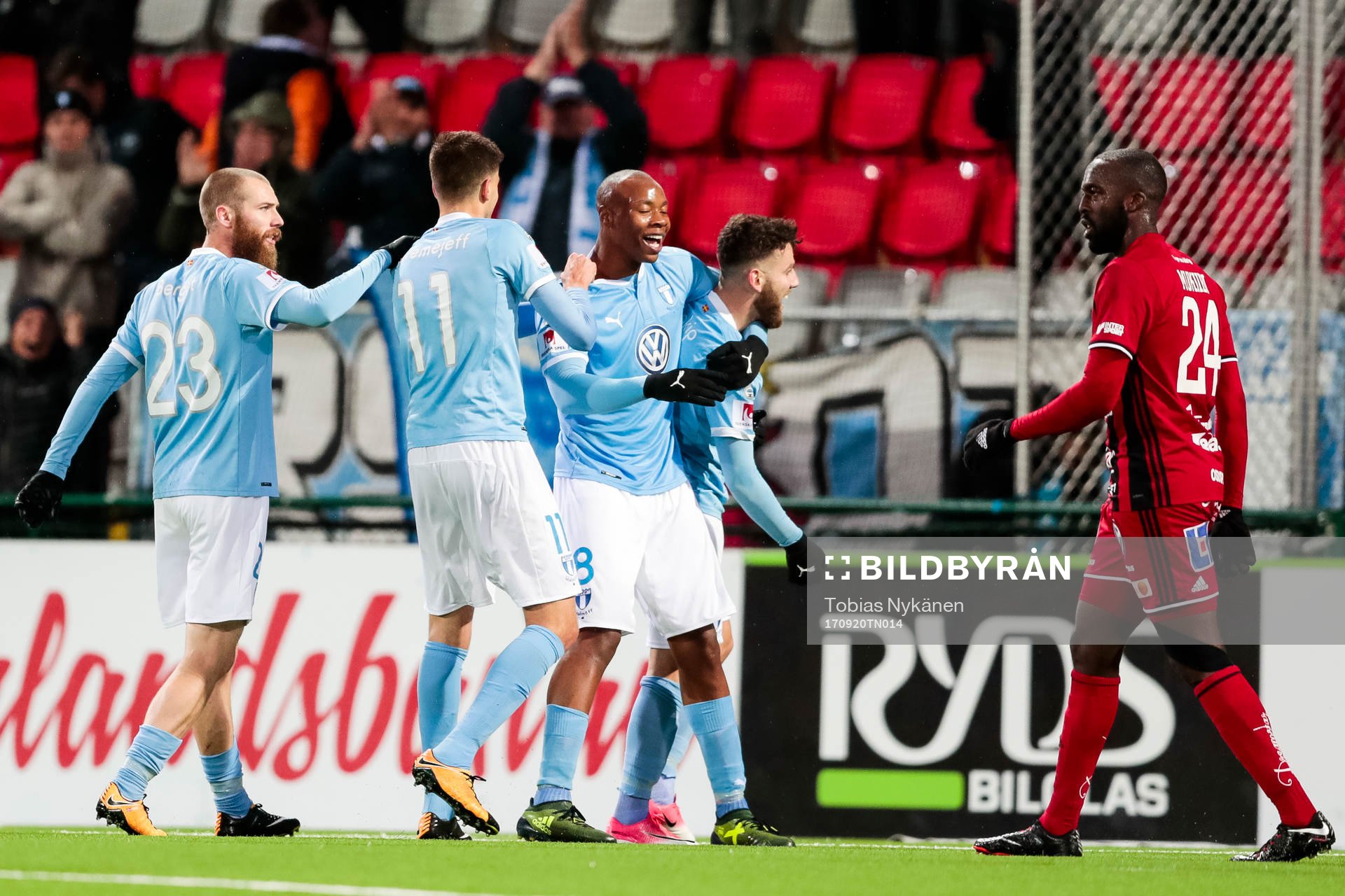 Malmö FFs Carlos Strandberg och Erdal Rakip jublar