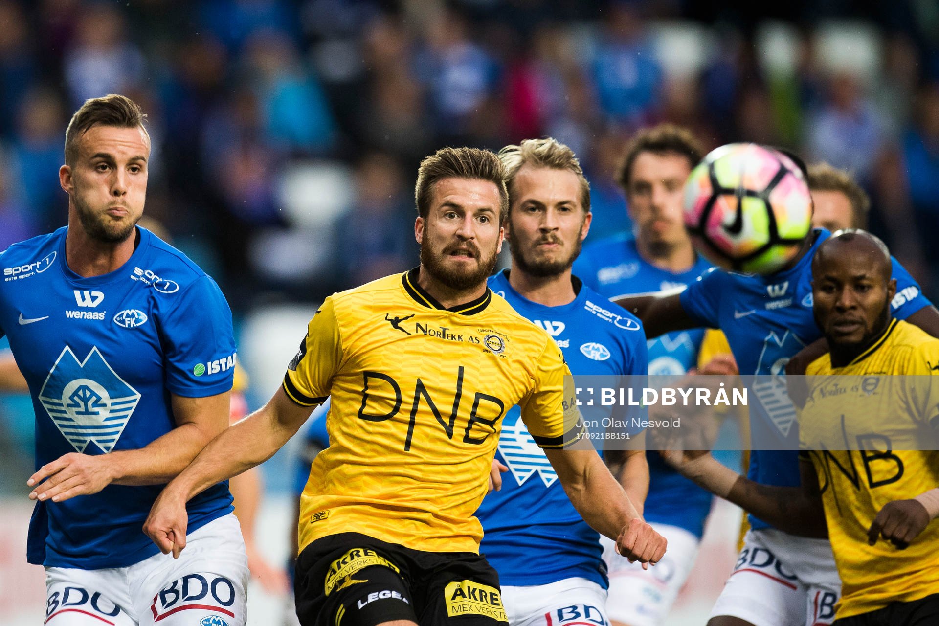 Players watching the ball
