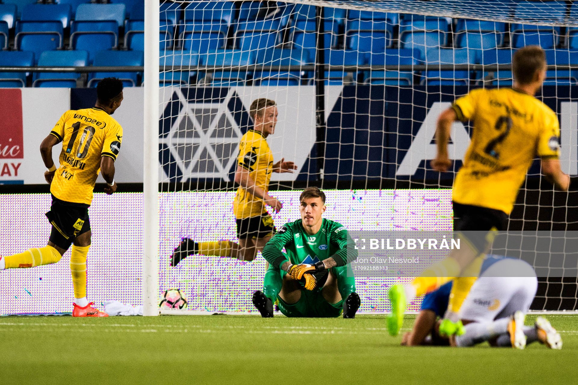 Goalkeeper Andreas Christopher Linde of Molde looks dejected